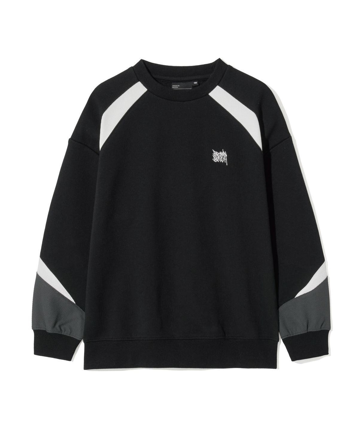 브라운브레스 키즈(BROWNBREATH KIDS) KIDS TAG COLOR BLOCK CREWNECK - BLACK