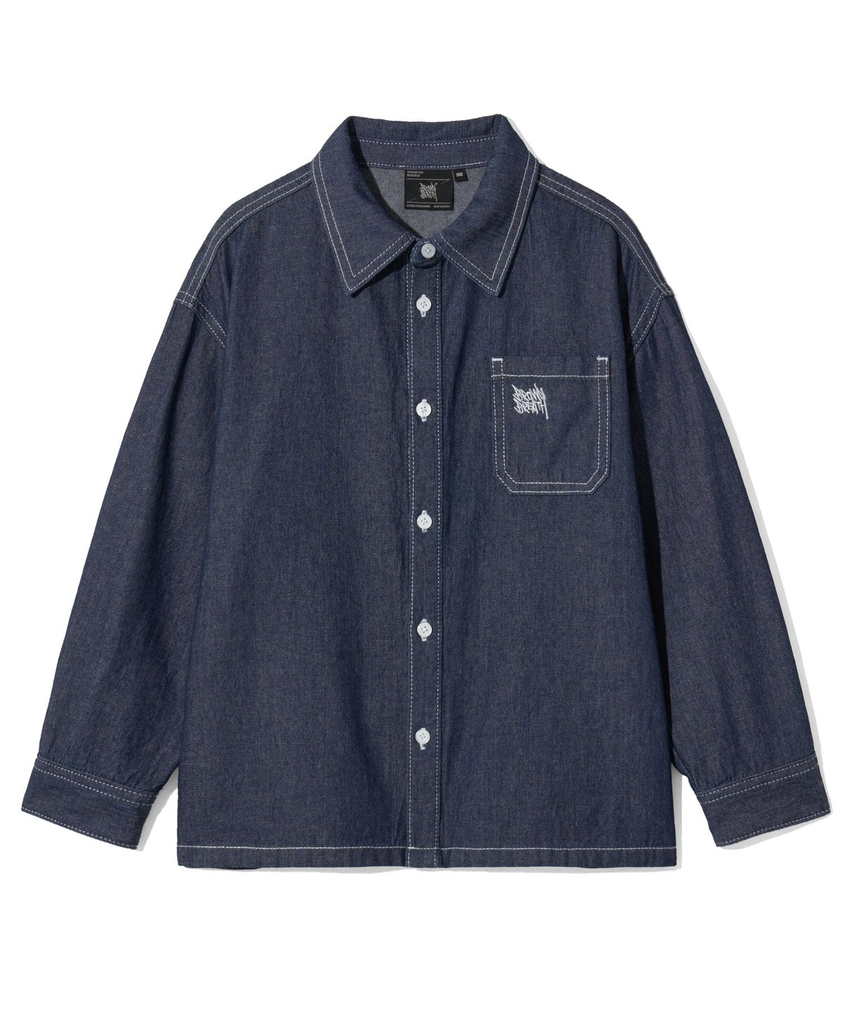 브라운브레스 키즈(BROWNBREATH KIDS) KIDS TAG DENIM SHIRTS - BLUE