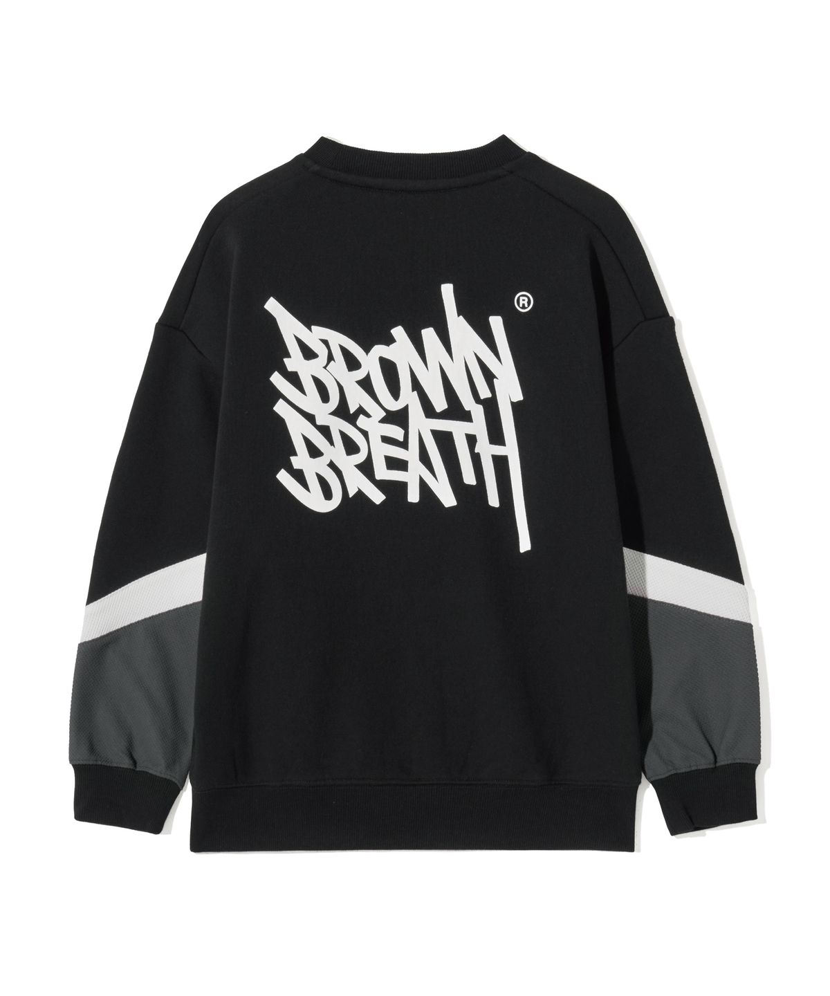 브라운브레스 키즈(BROWNBREATH KIDS) KIDS TAG COLOR BLOCK CREWNECK SETUP- BLACK