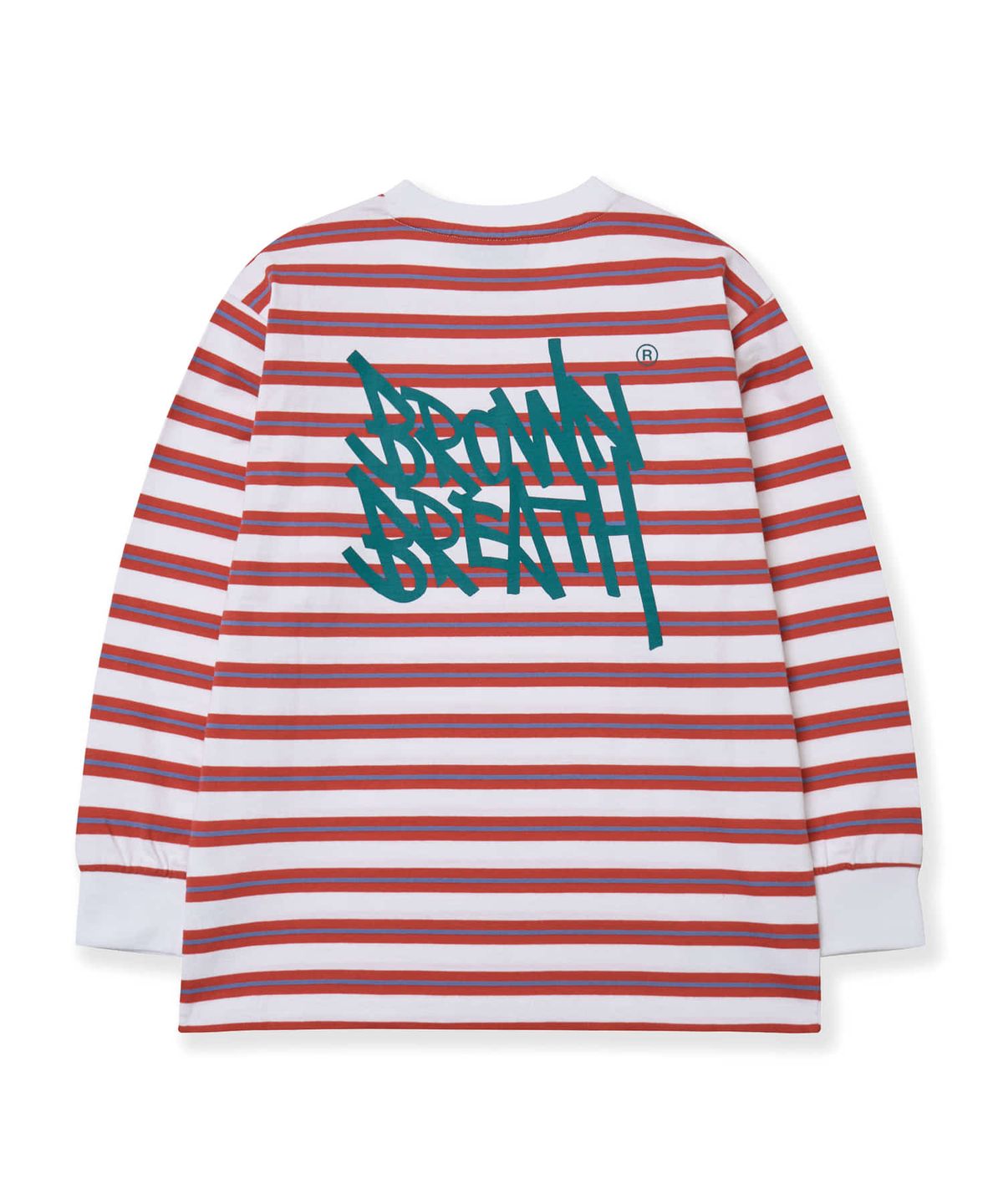 브라운브레스 키즈(BROWNBREATH KIDS) KIDS TAG STRIPE LONGSLEEVE - RED ORANGE