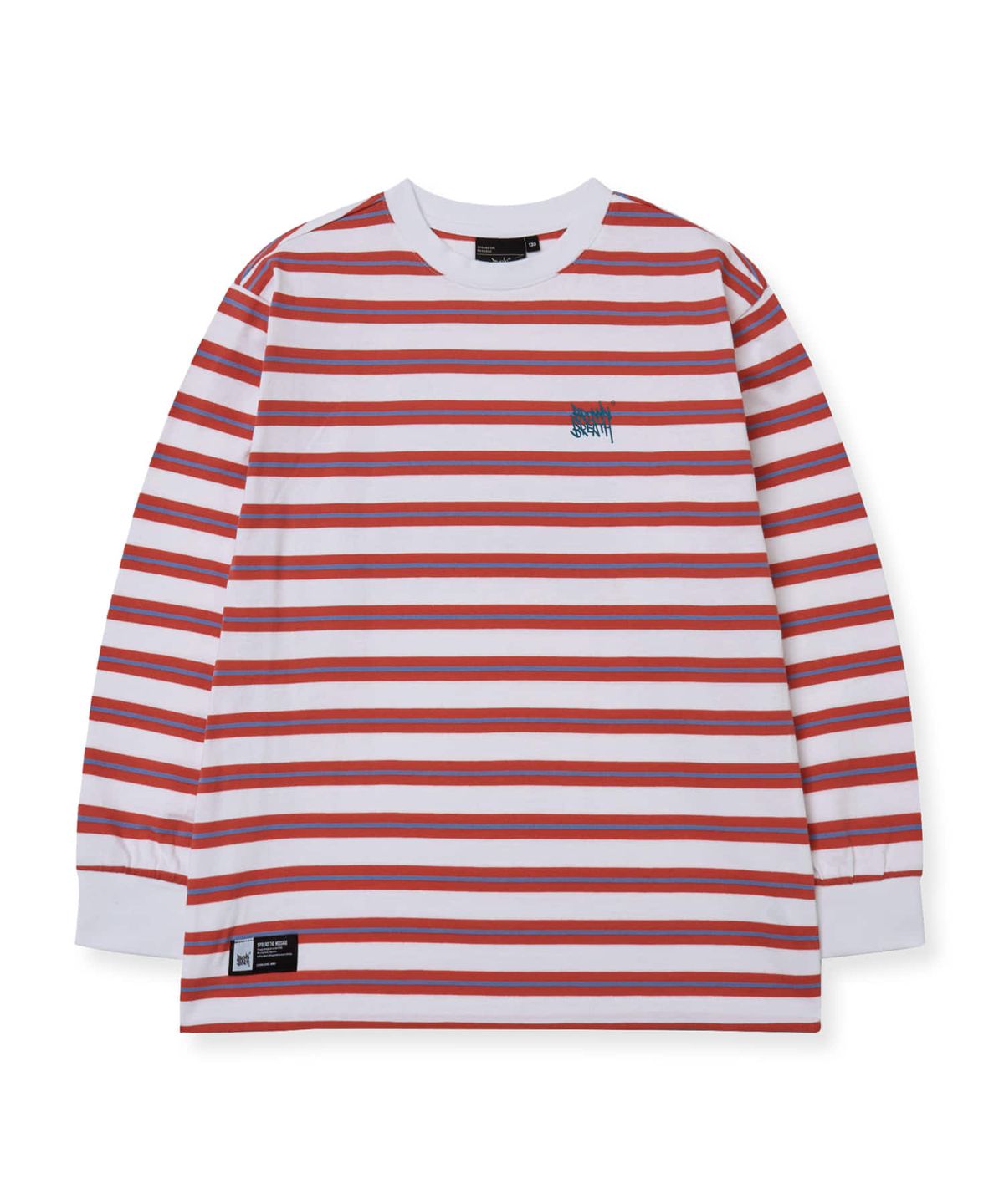 브라운브레스 키즈(BROWNBREATH KIDS) KIDS TAG STRIPE LONGSLEEVE - RED ORANGE