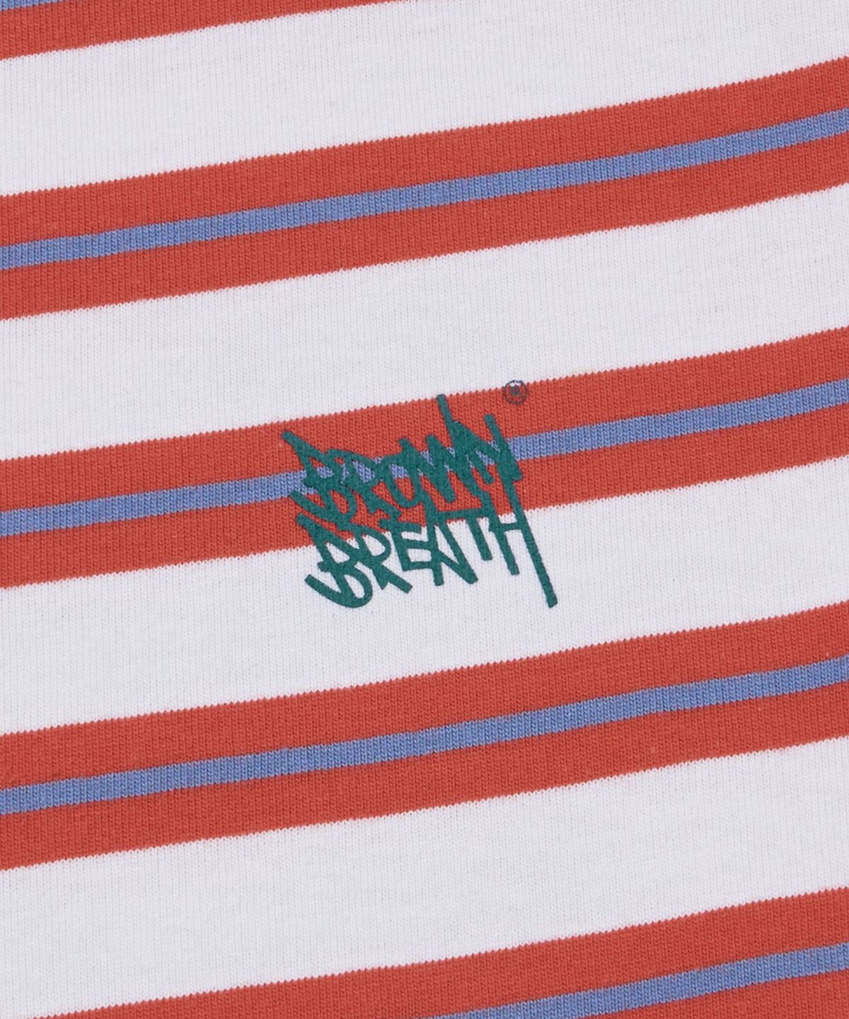 브라운브레스 키즈(BROWNBREATH KIDS) KIDS TAG STRIPE LONGSLEEVE - RED ORANGE