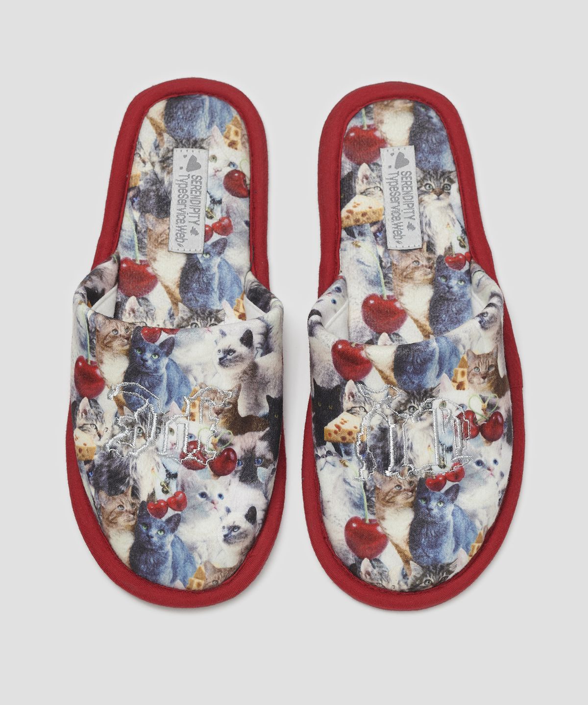 타입서비스(TYPESERVICE) New Cats Room Slippers [Red]