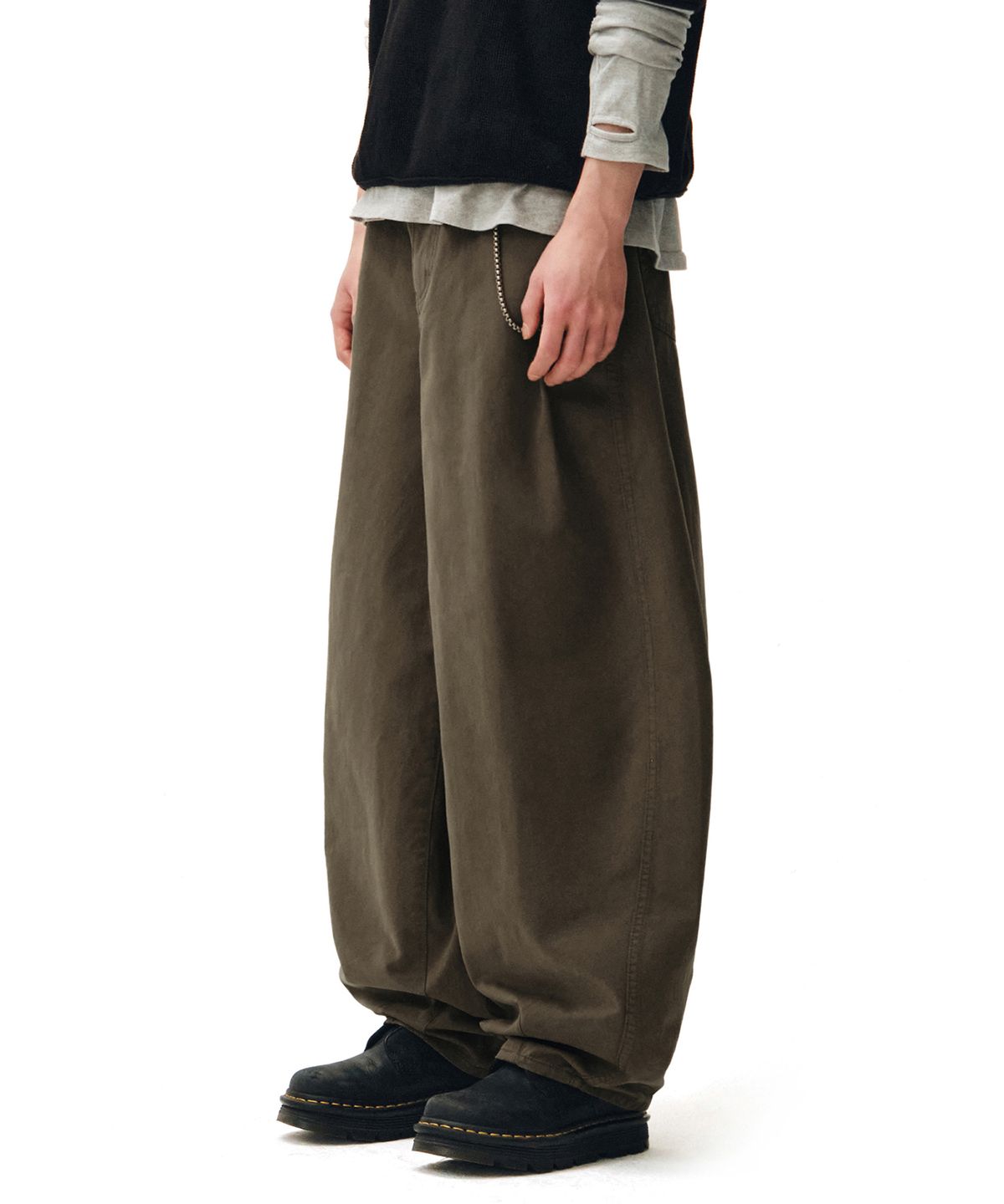 데케트(DECET) Barrel Wide Leg Pants DCPT071Brown