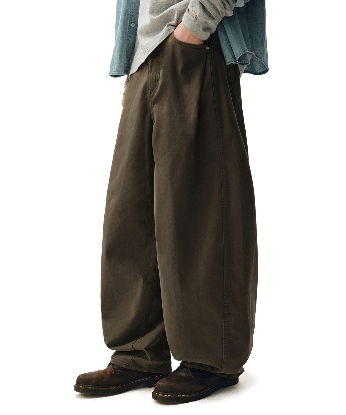 데케트(DECET) Barrel Wide Leg Pants DCPT071Brown