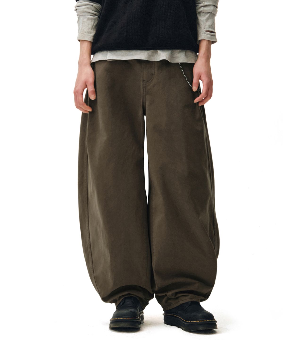 데케트(DECET) Barrel Wide Leg Pants DCPT071Brown