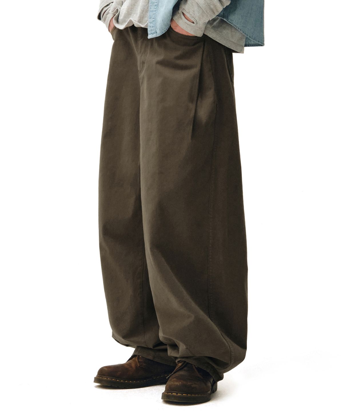 데케트(DECET) Barrel Wide Leg Pants DCPT071Brown