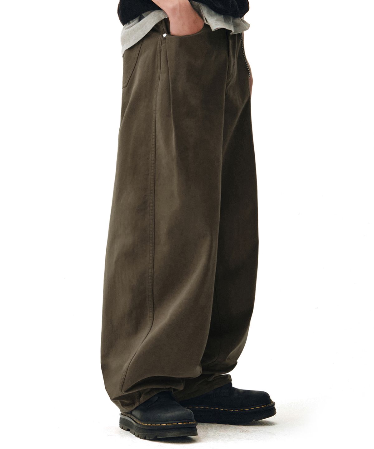 데케트(DECET) Barrel Wide Leg Pants DCPT071Brown
