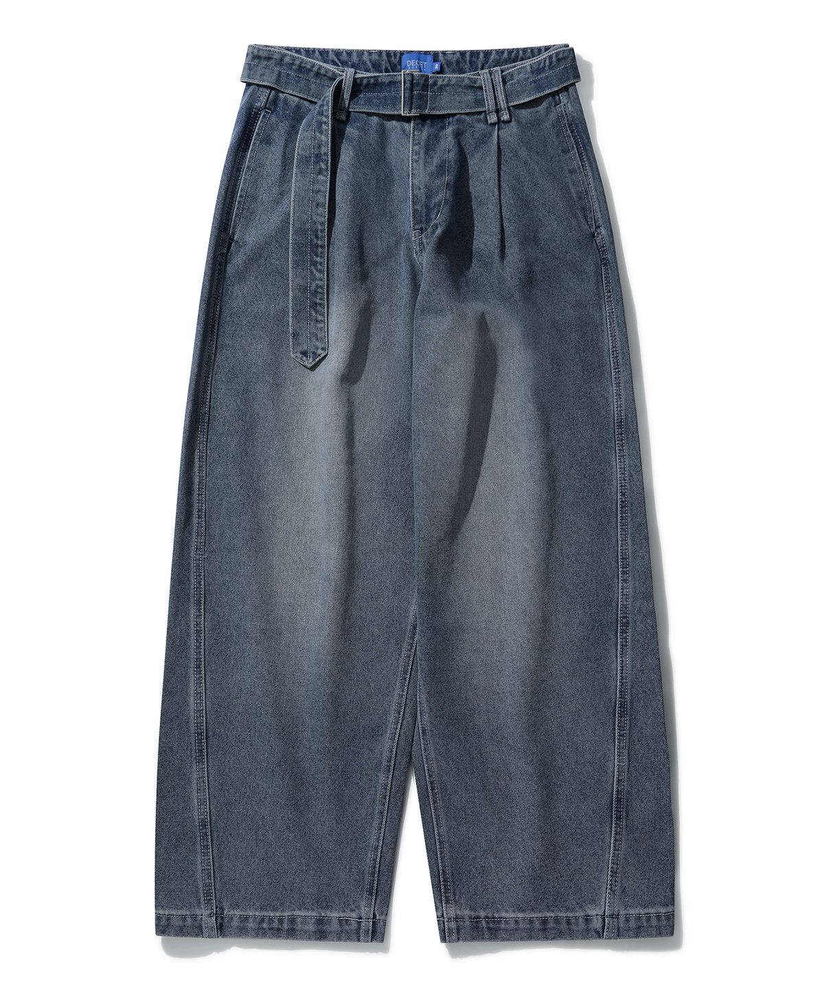 데케트(DECET) Belted Barrel Wide Leg Jeans DCPT072Blue - 사이즈 & 후기 | 무신사