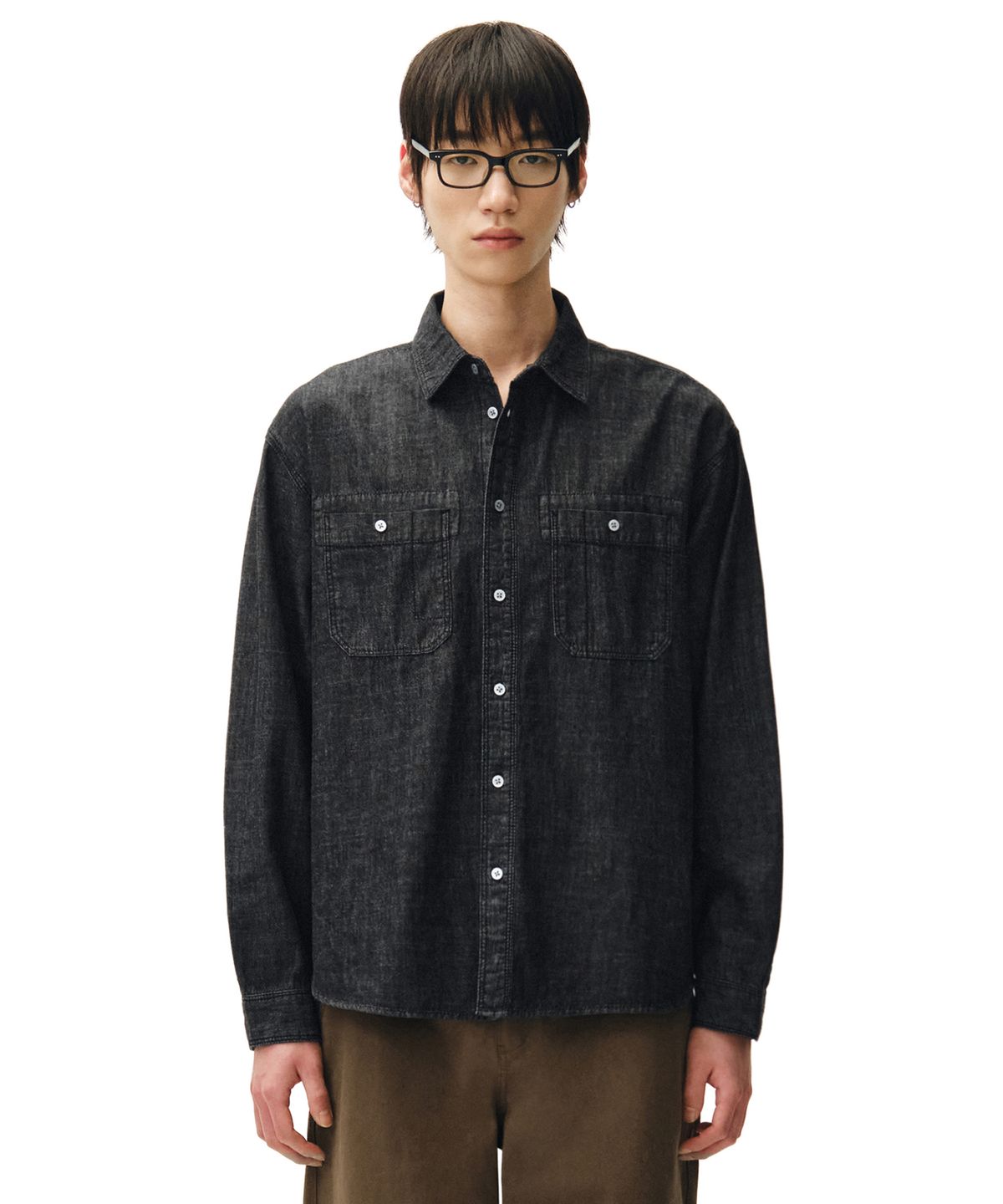 데케트(DECET) Relax Work Denim Shirts DCSH014Black