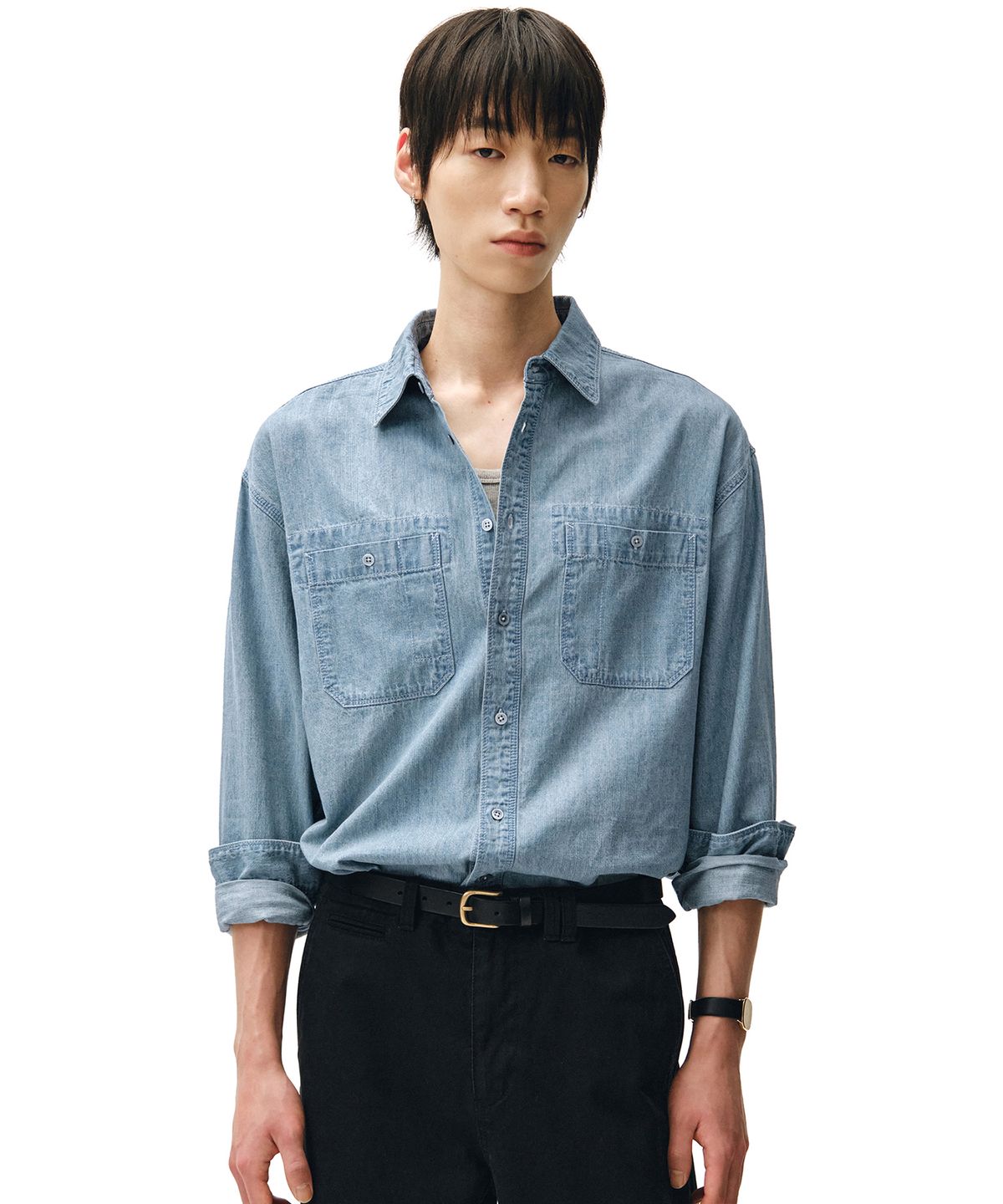 데케트(DECET) Relax Work Denim Shirts DCSH014Blue