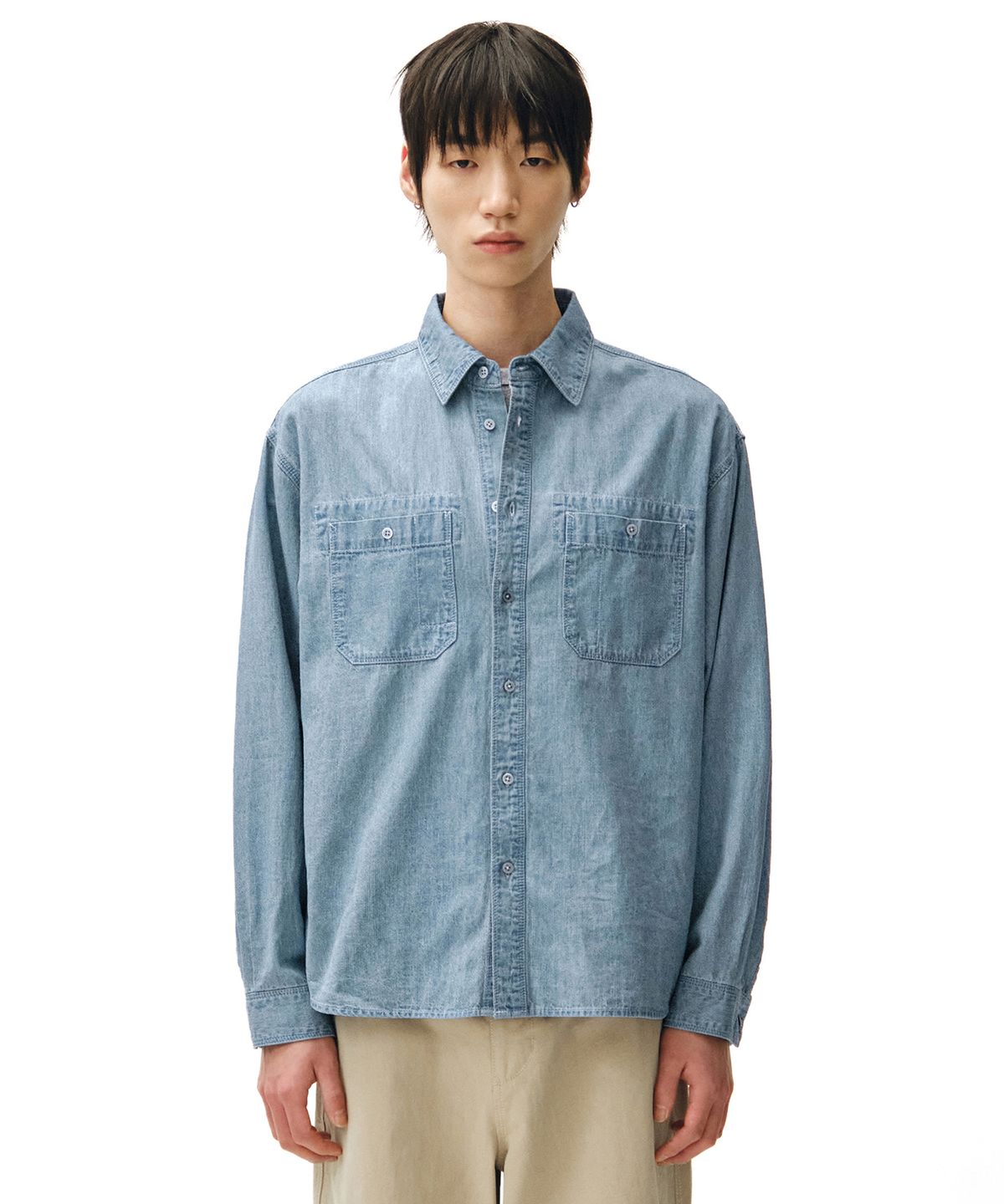 데케트(DECET) Relax Work Denim Shirts DCSH014Blue