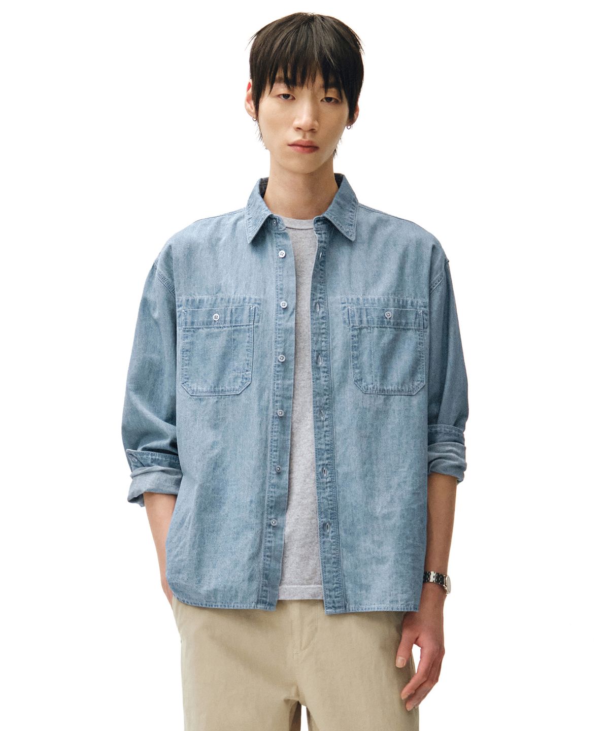 데케트(DECET) Relax Work Denim Shirts DCSH014Blue