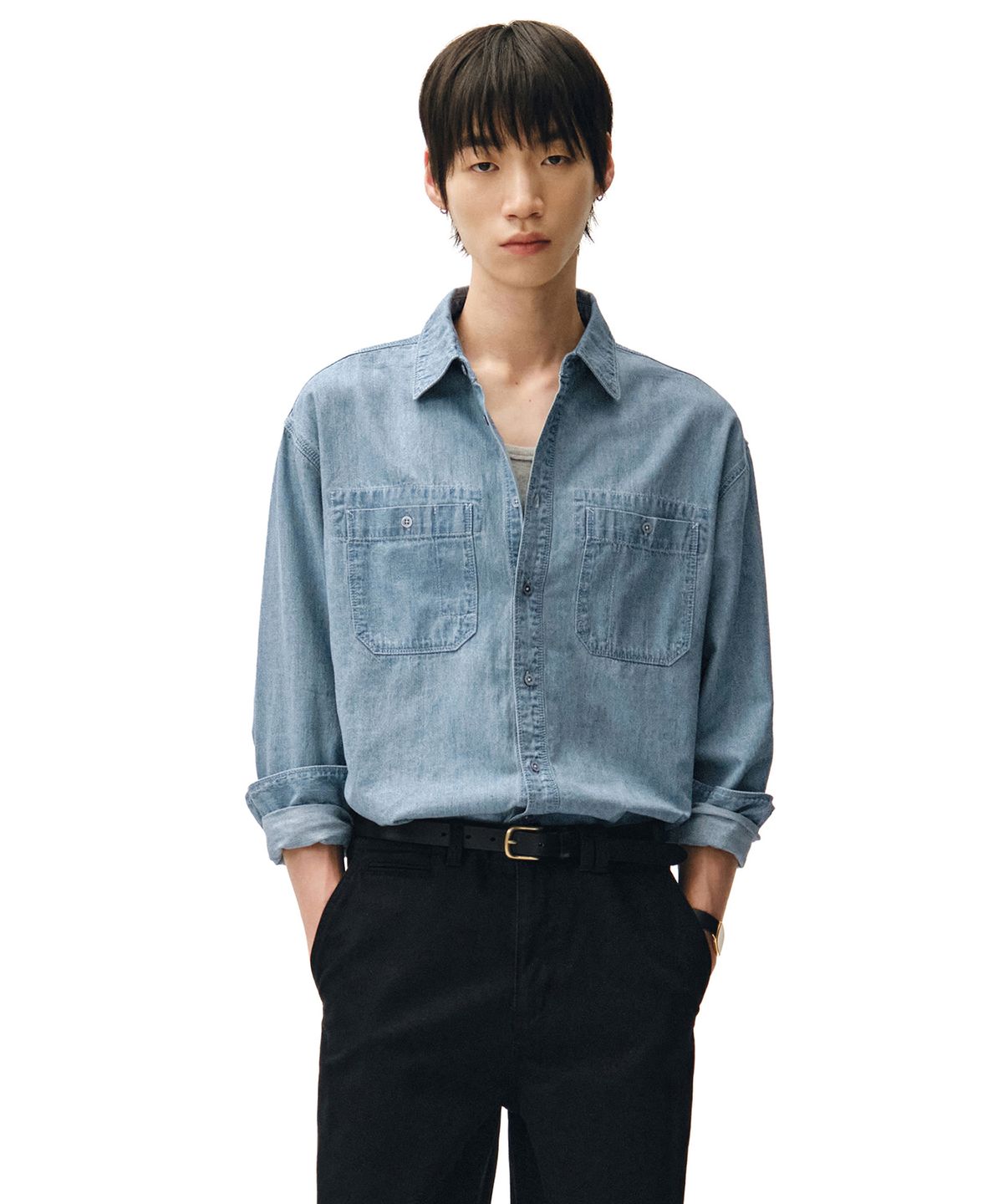 데케트(DECET) Relax Work Denim Shirts DCSH014Blue