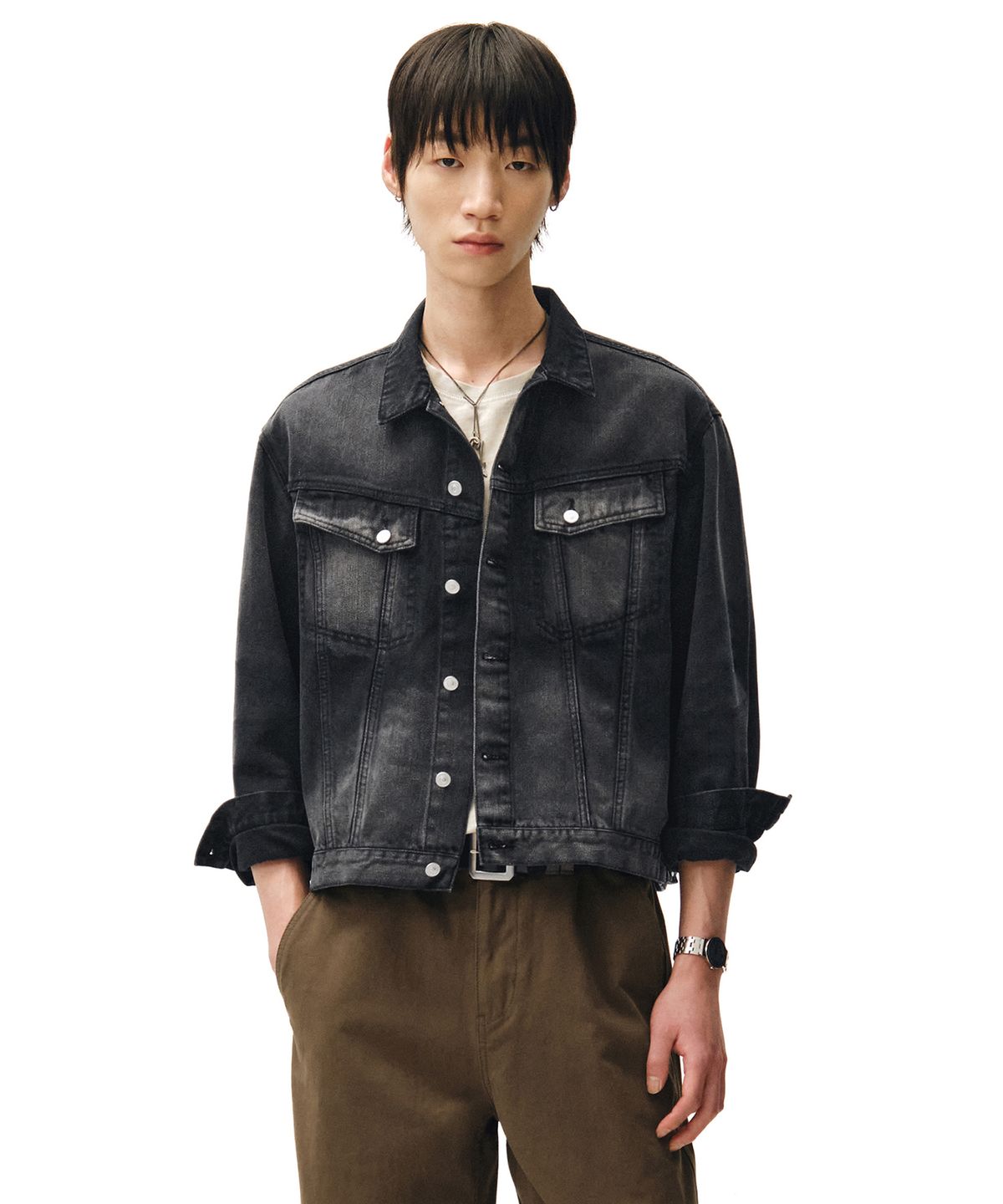 데케트(DECET) Denim Trucker Jacket DCJK004Black