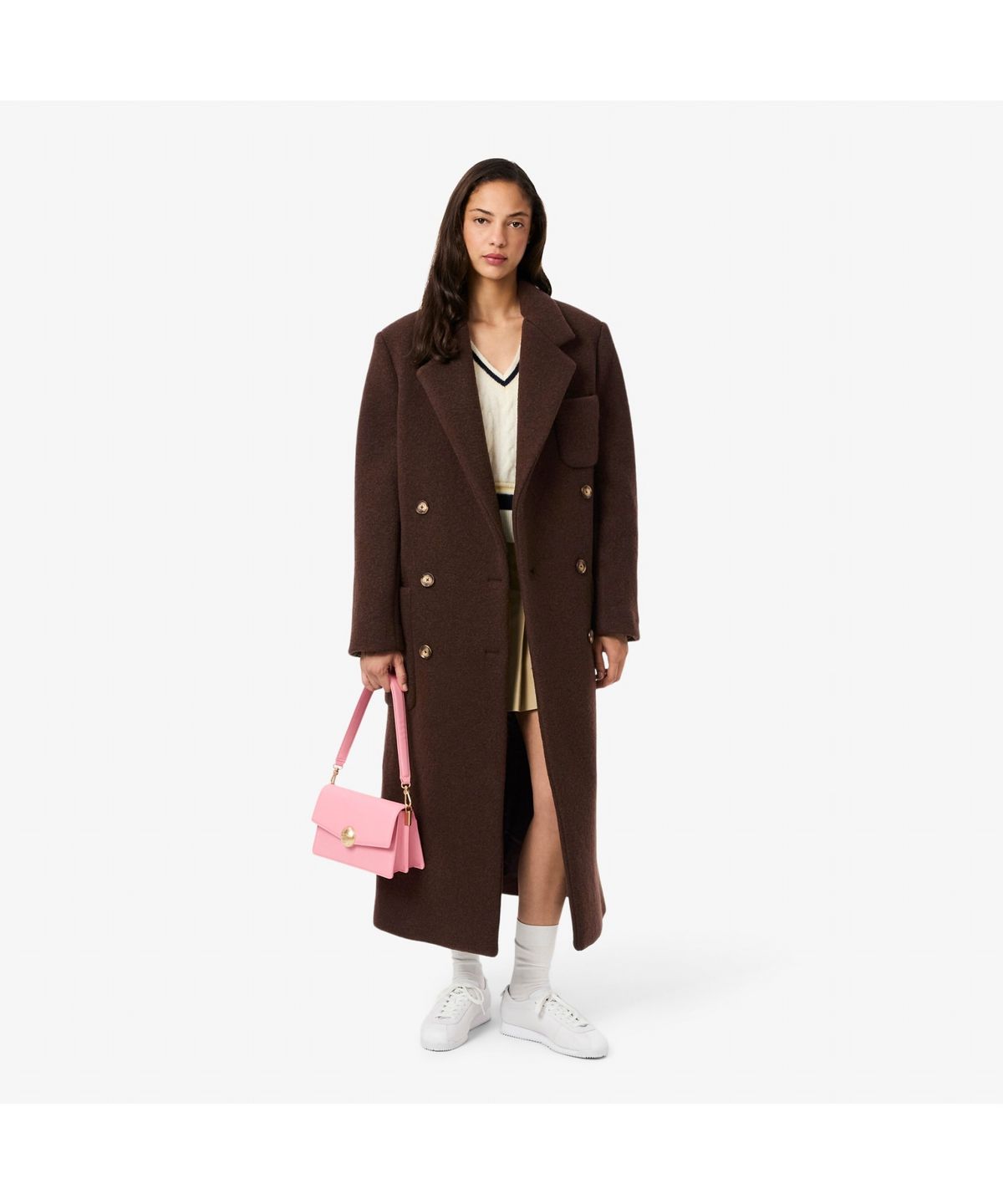 라코스테(LACOSTE) 여성 더블브레스트 울 롱코트 BF8413-55N SKB