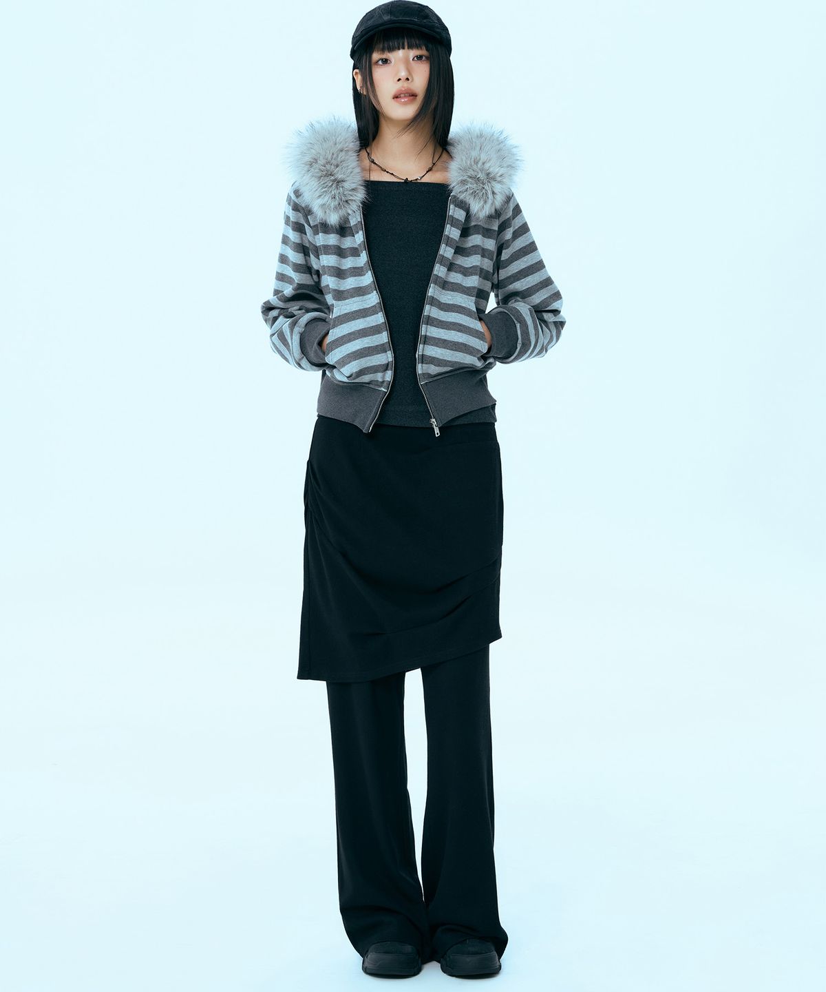 미쏘(MIXXO) 스커트 레이어드 팬츠_MIWTCG326C