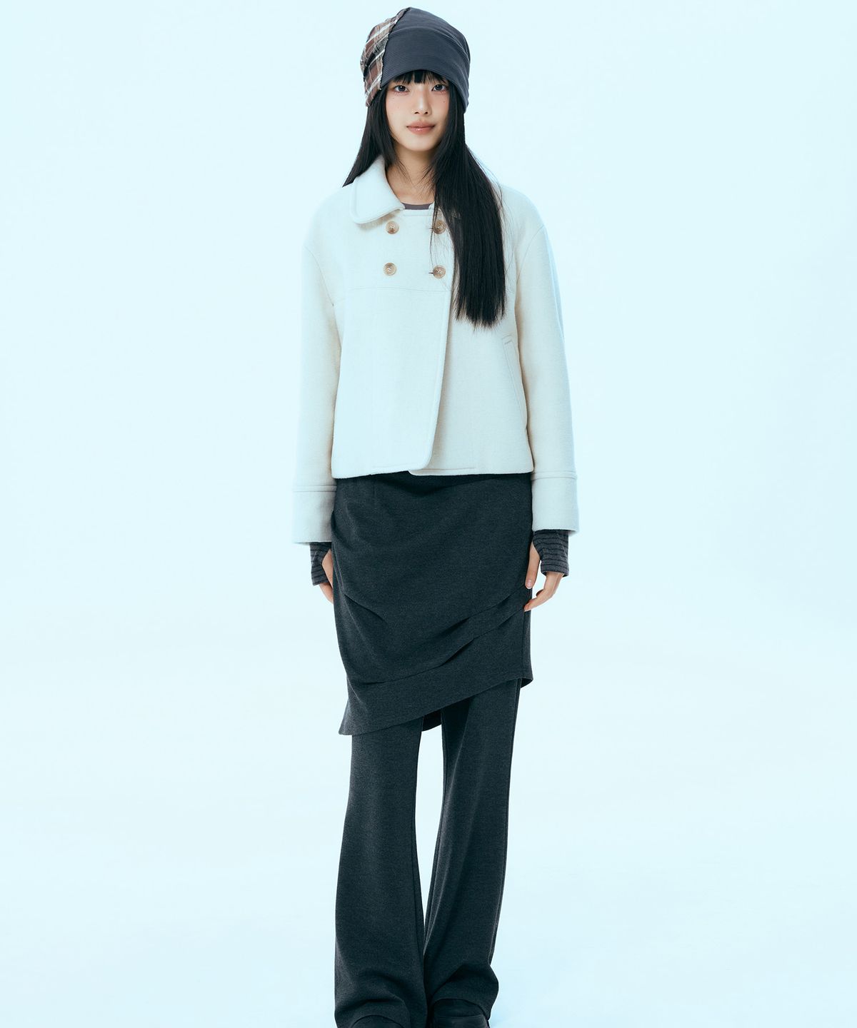 미쏘(MIXXO) 스커트 레이어드 팬츠_MIWTCG326C