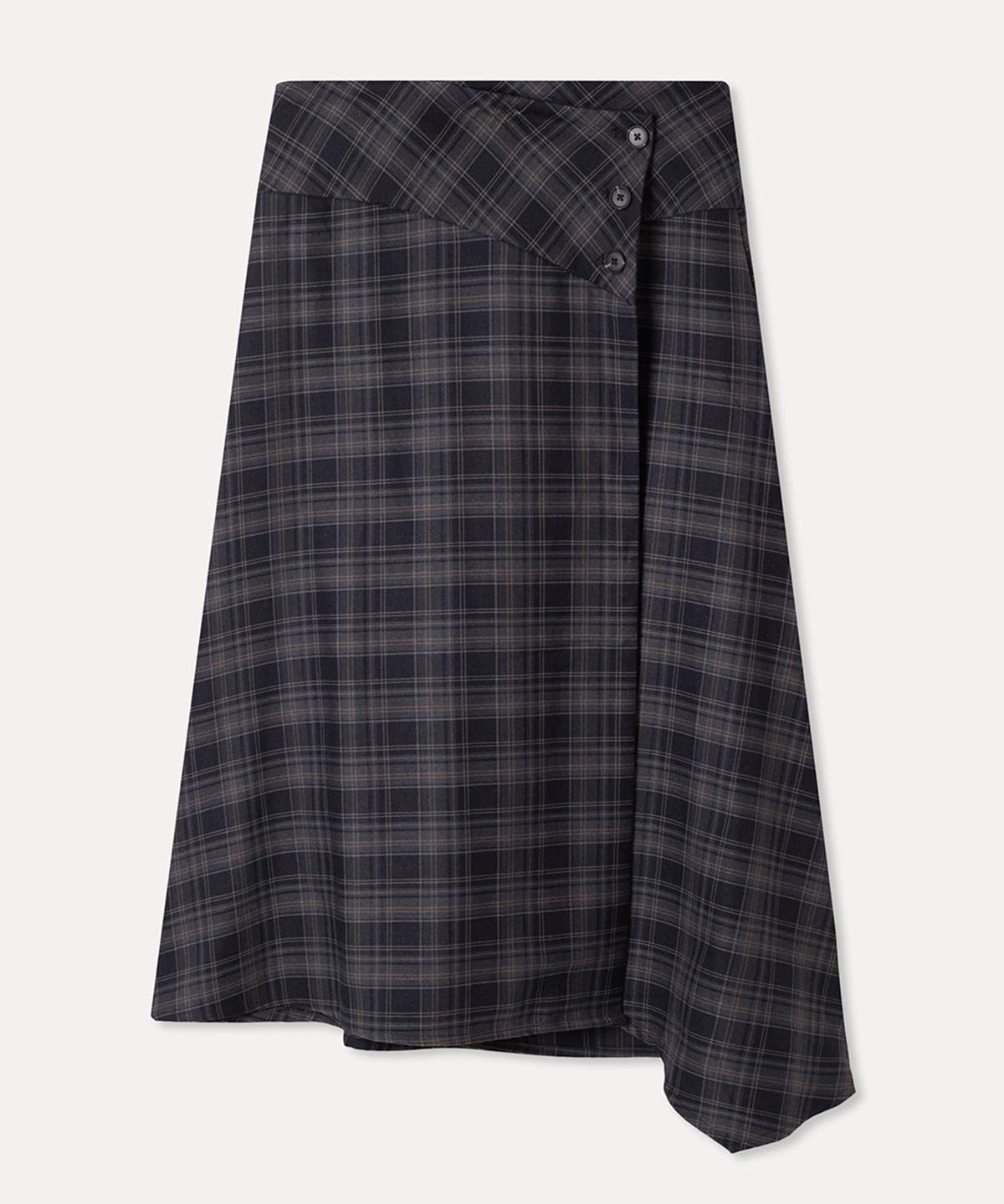 미쏘(MIXXO) 체크 언발 스커트_MIWWHG326B