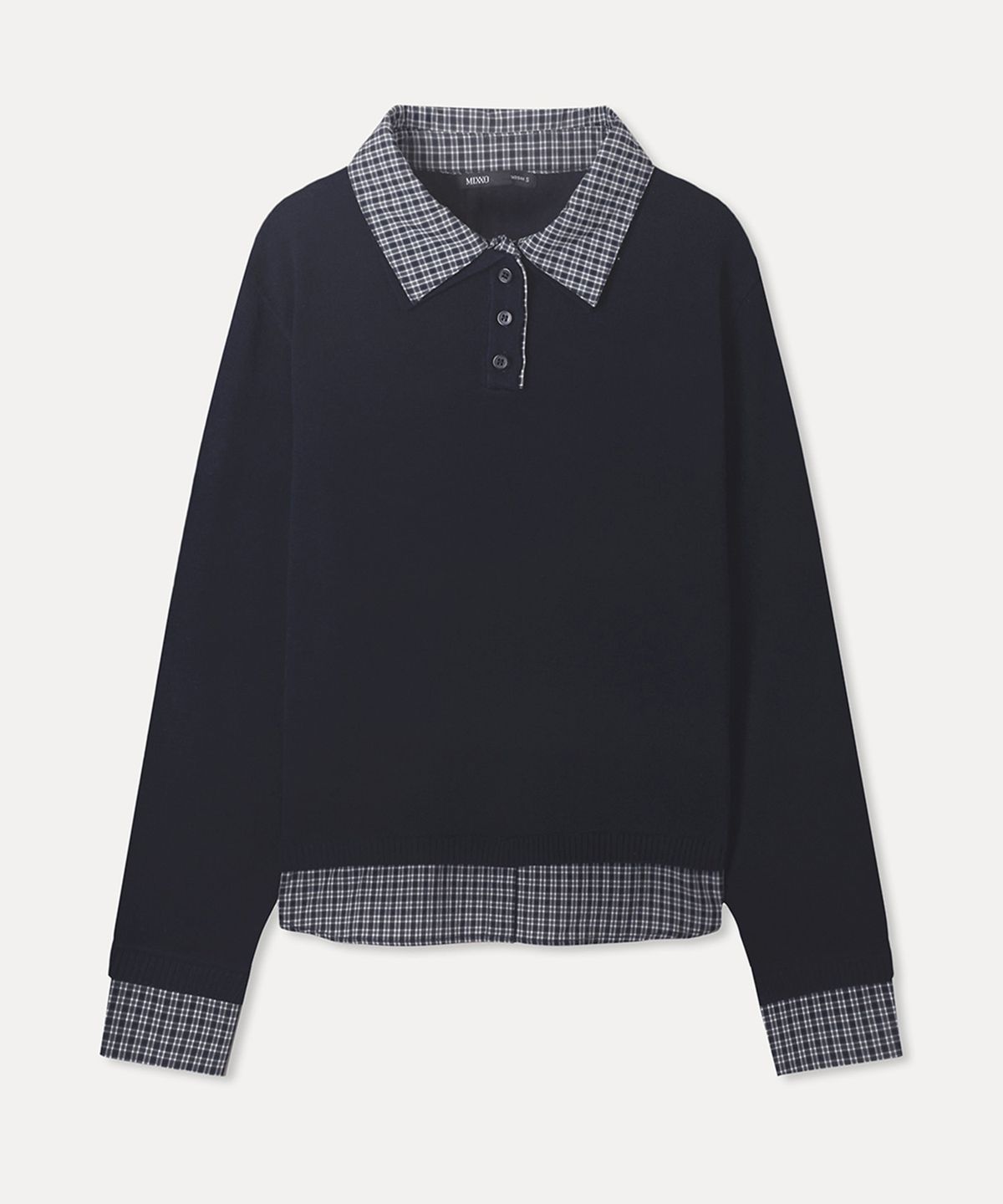 미쏘(MIXXO) 셔츠배색 카라 풀오버_MIWKAG213T