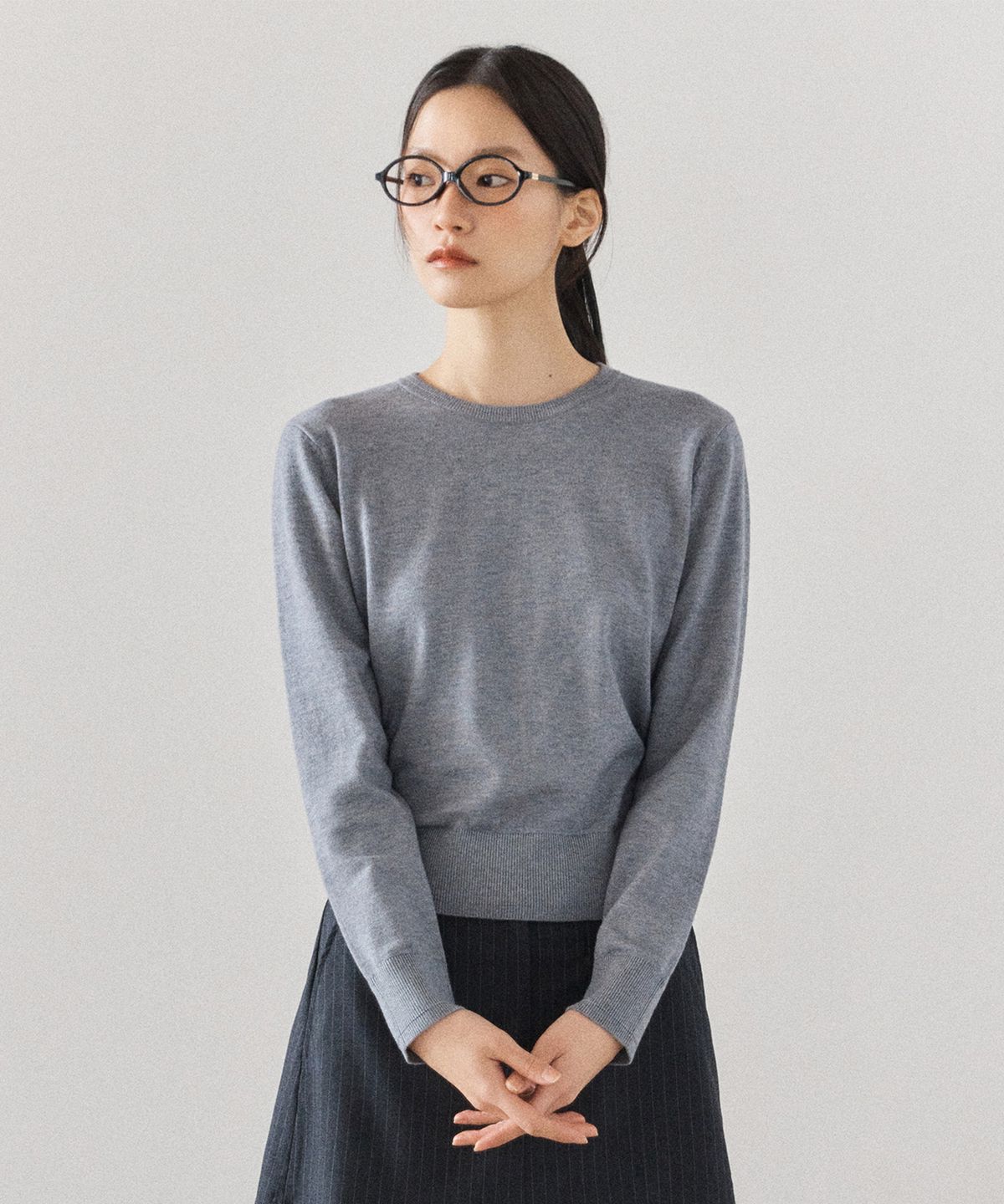 미쏘(MIXXO) [에센셜] 라운드넥 풀오버_MIWKAG320T