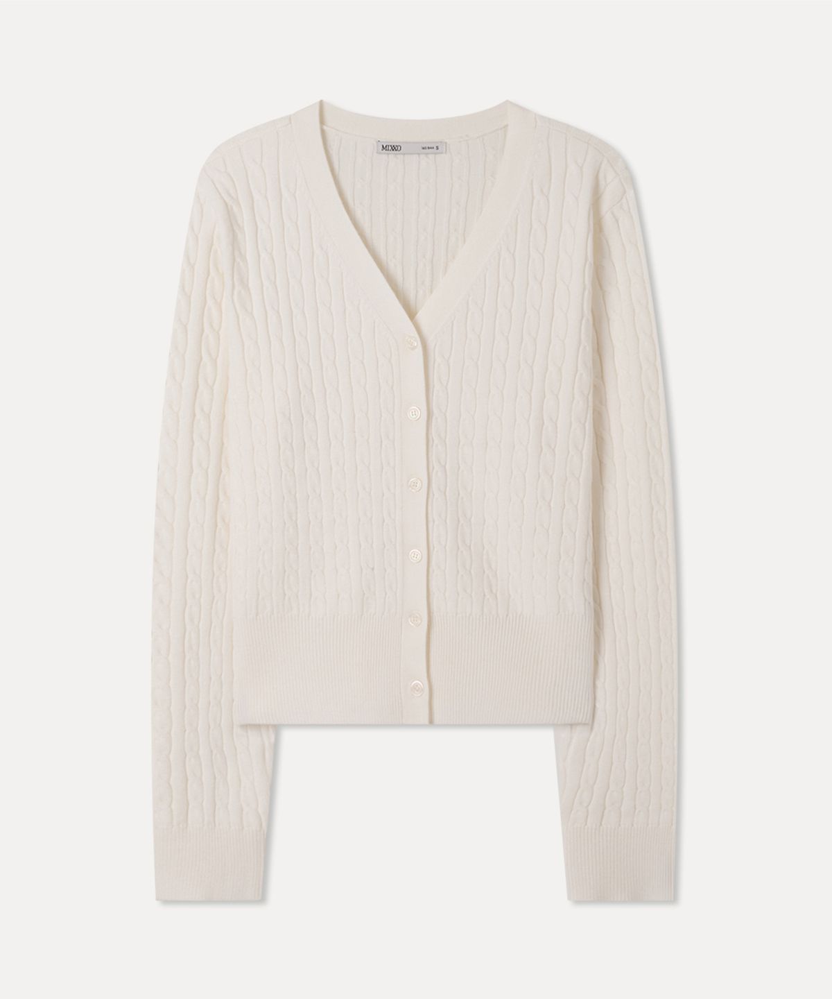 미쏘(MIXXO) V넥 케이블 가디건_MIWCKG340T