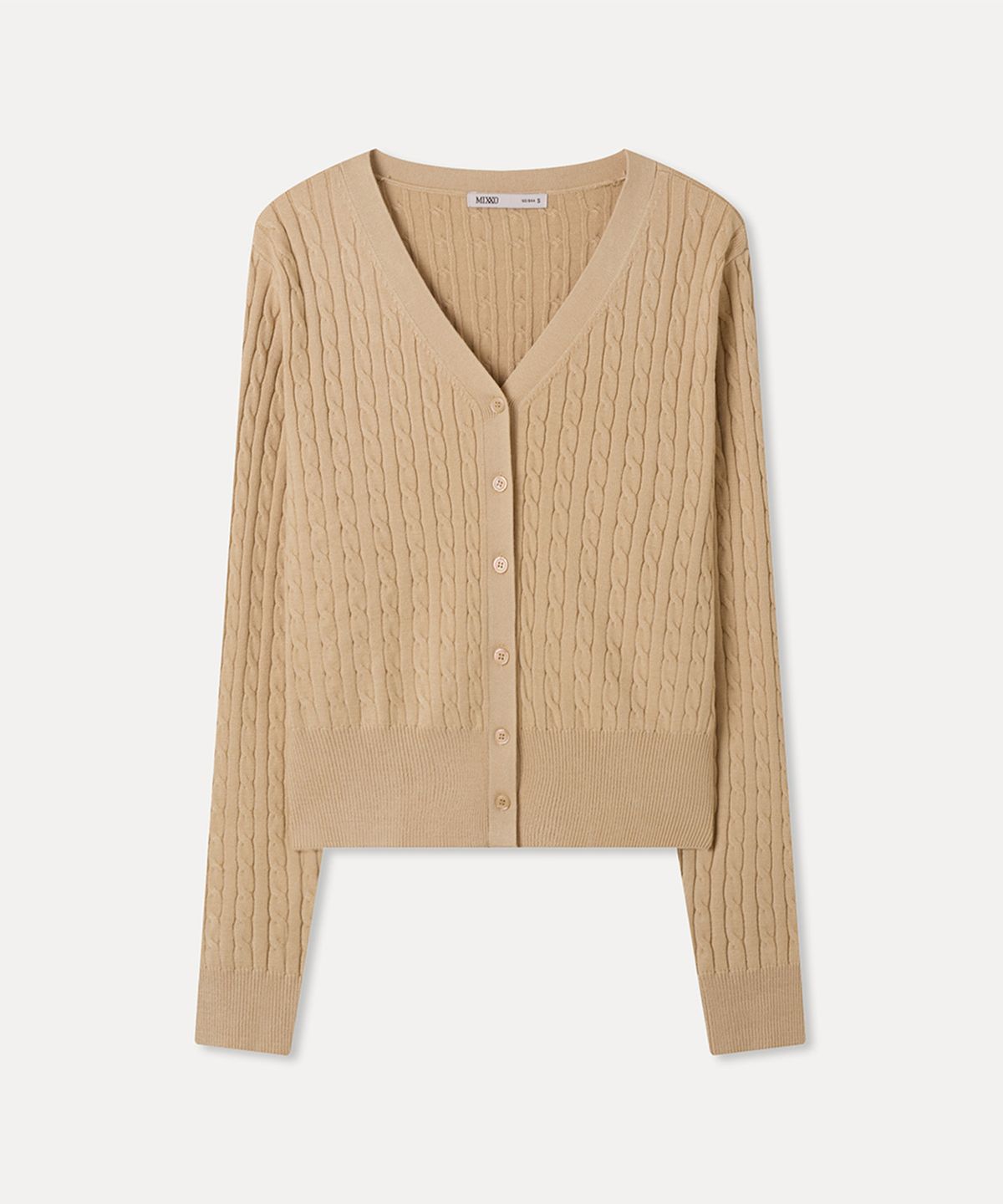 미쏘(MIXXO) V넥 케이블 가디건_MIWCKG340T