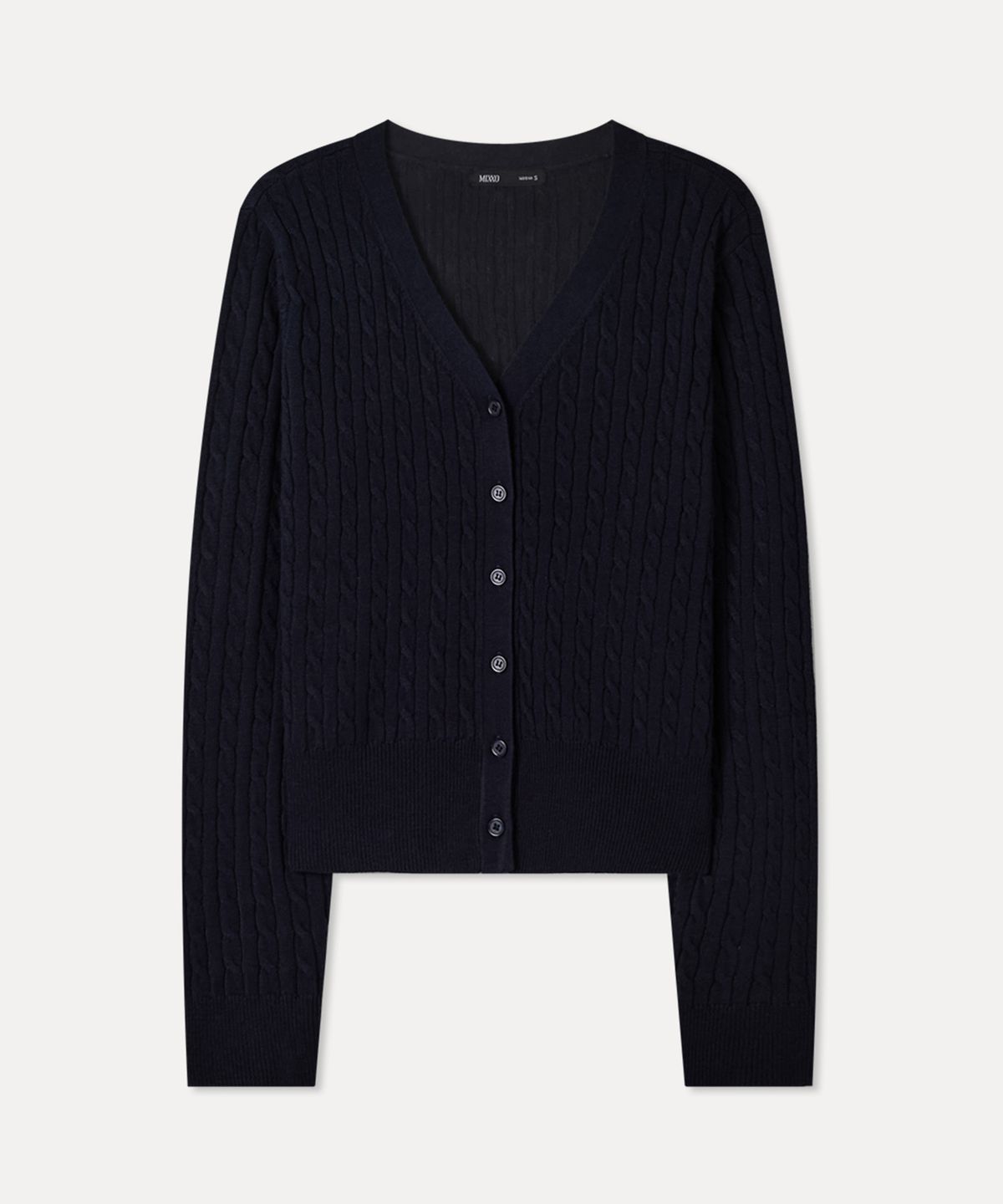 미쏘(MIXXO) V넥 케이블 가디건_MIWCKG340T