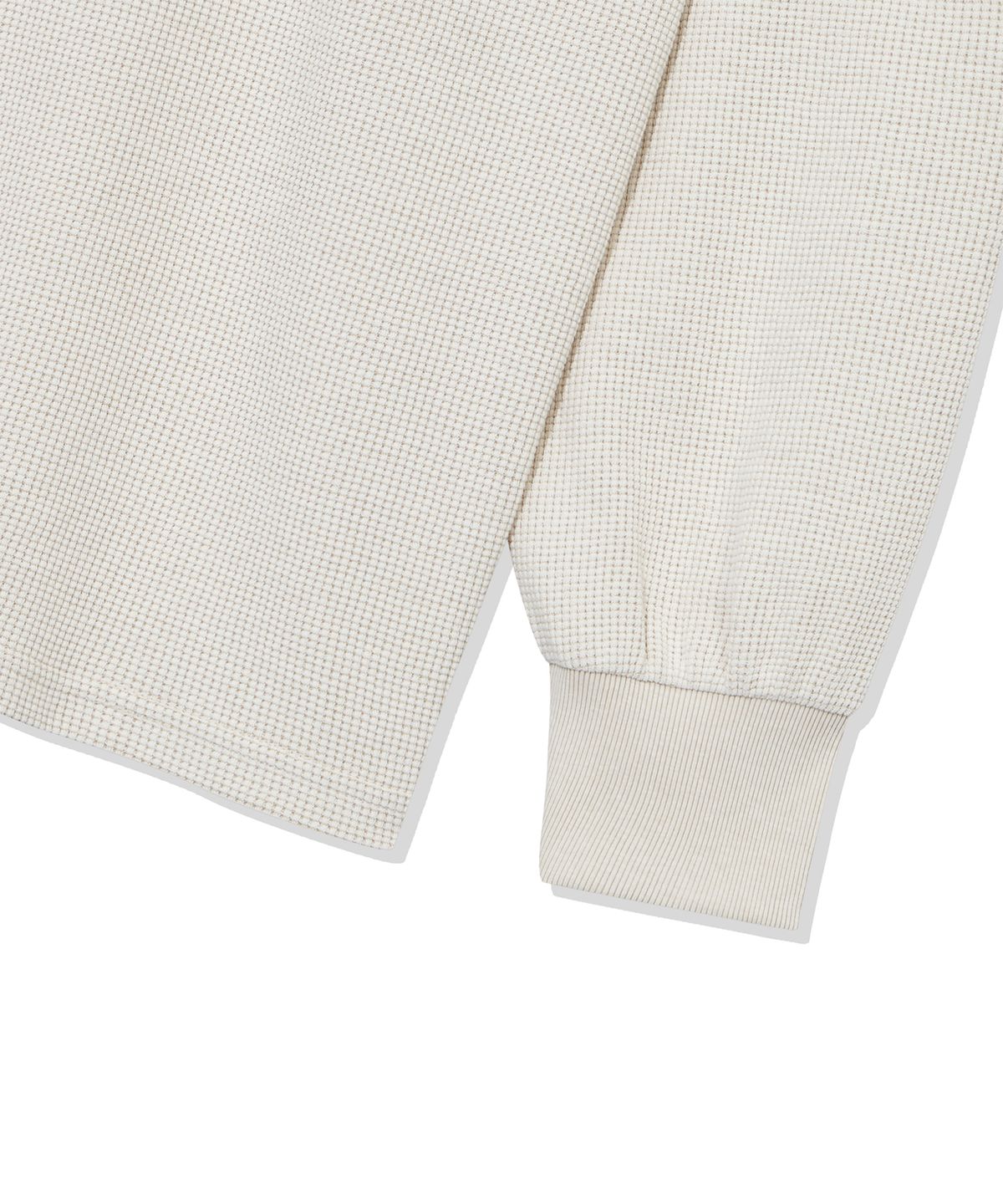 얼킨(ULKIN) 헨리넥 롱 슬리브 워시드 티셔츠_아이보리