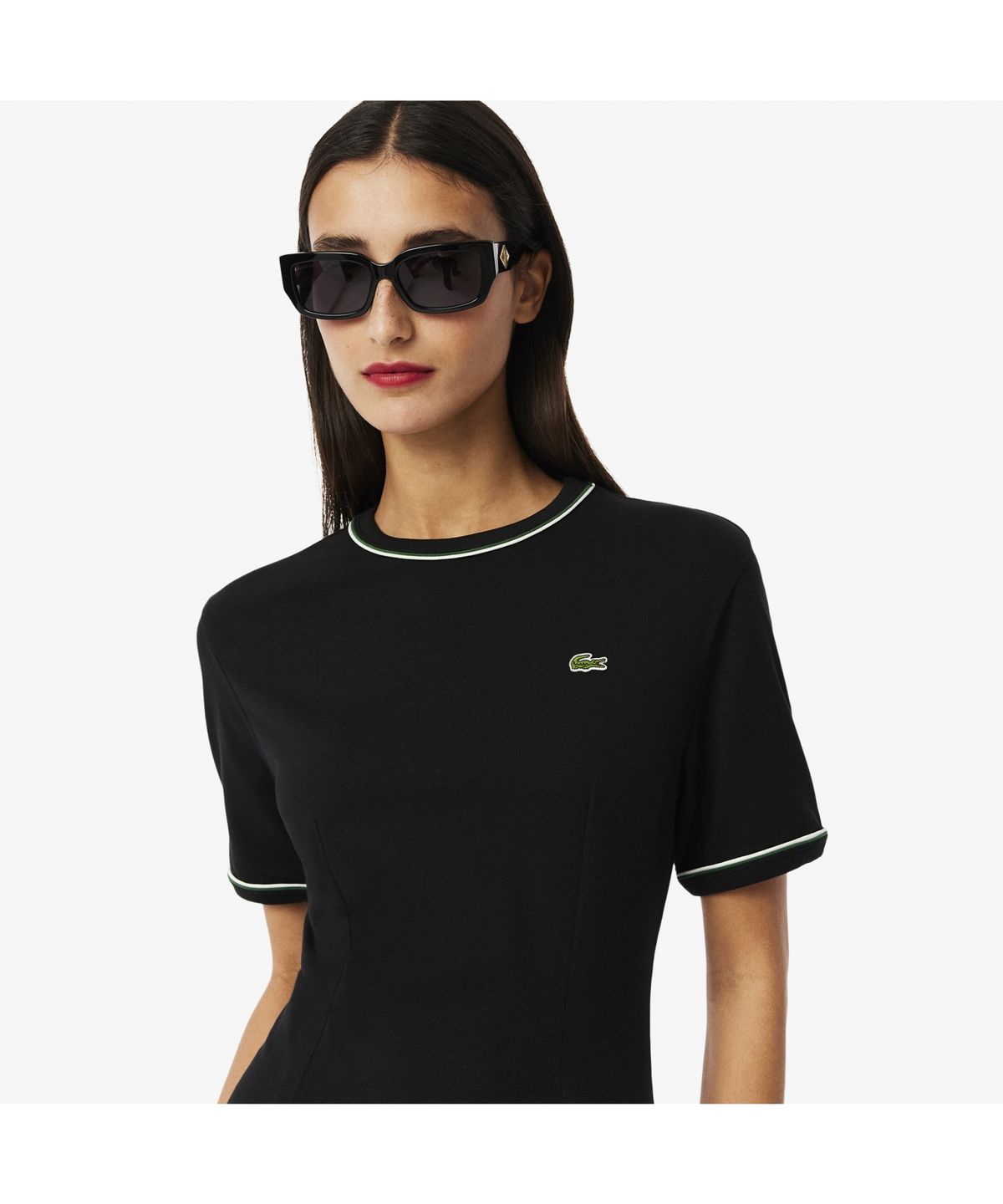 라코스테(LACOSTE) 여성 에센셜 핏앤플레어 티셔츠 드레스 EF9988-55G M1Y