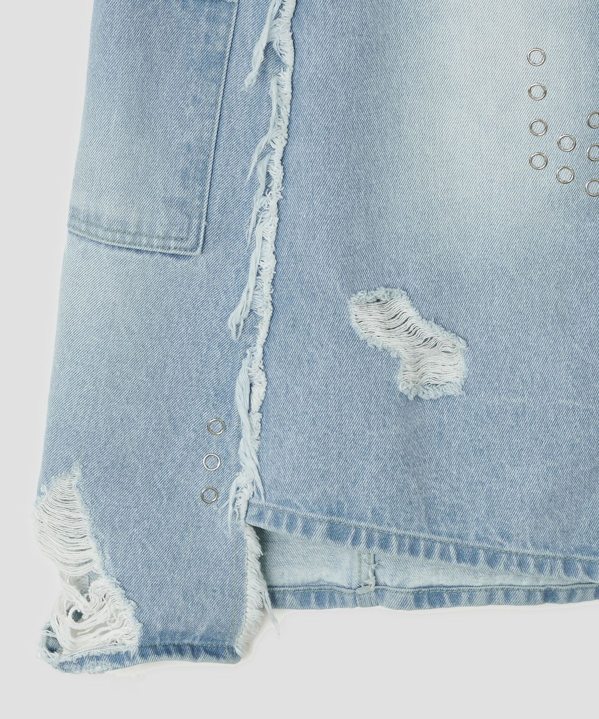 타입서비스(TYPESERVICE) Spiked Dot Denim Skirt [Blue]