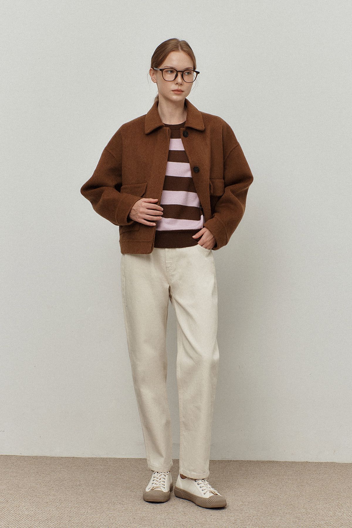 르몽생미셸(LE MONT ST MICHEL) MATHILDA - WOOL JACKET_Brown