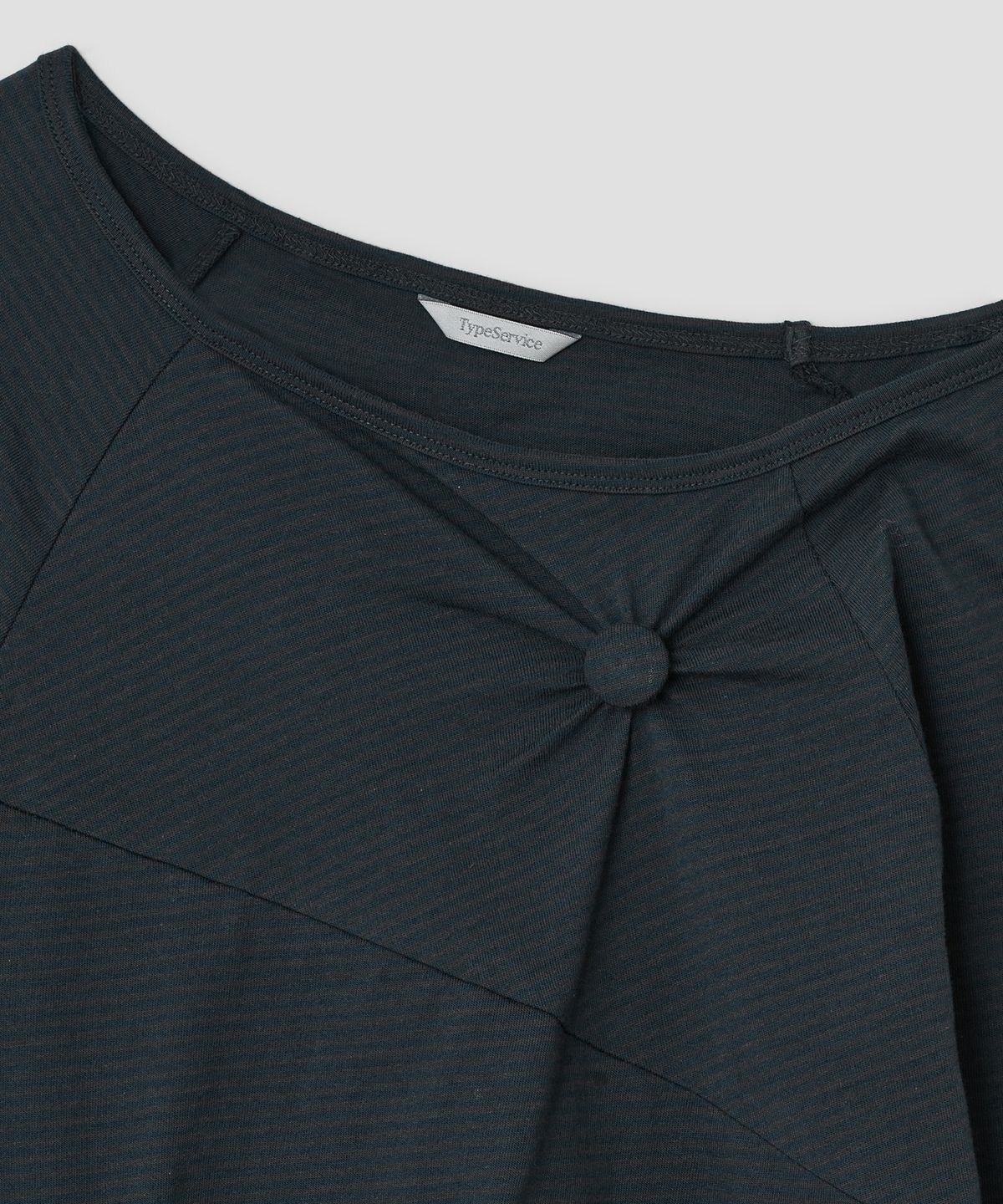 타입서비스(TYPESERVICE) Striped Seam Button Top [Blue]
