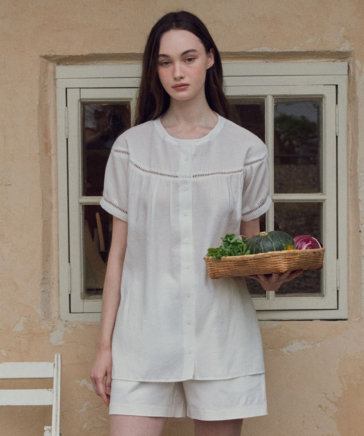 아우어노스텔지아(OURNOSTALGIA) boho lace blouse_Ivory(O25-BL03)