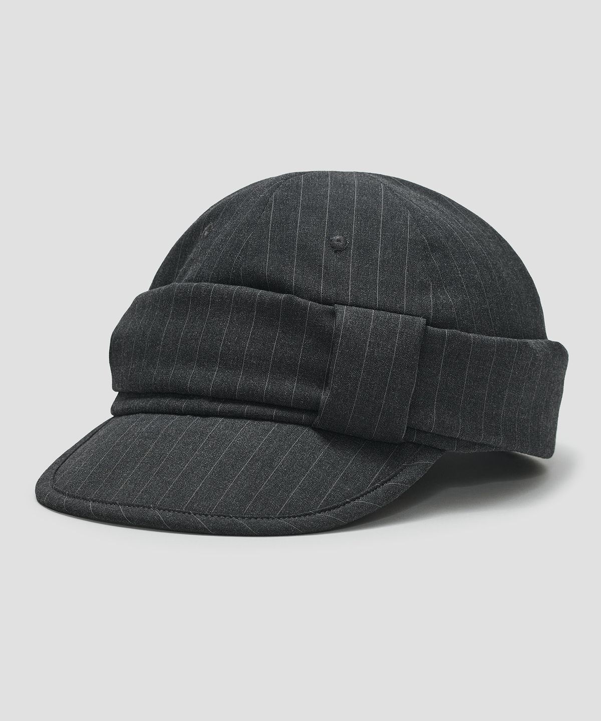 타입서비스(TYPESERVICE) Striped Belted Cap [Charcoal]