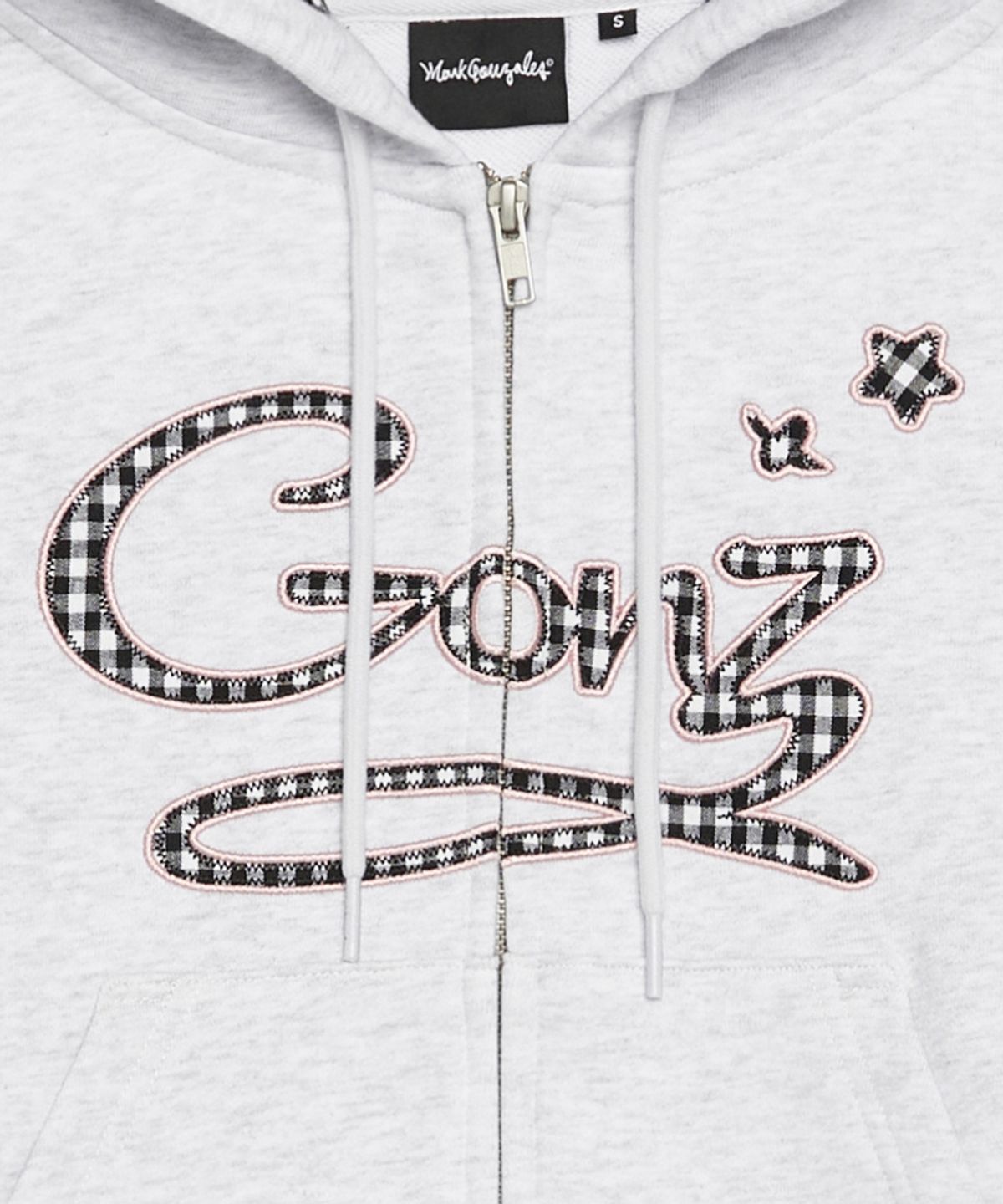 마크곤잘레스(MARK GONZALES) 우먼즈 GONZ 아플리케 크롭 후드 집업 - L/GREY