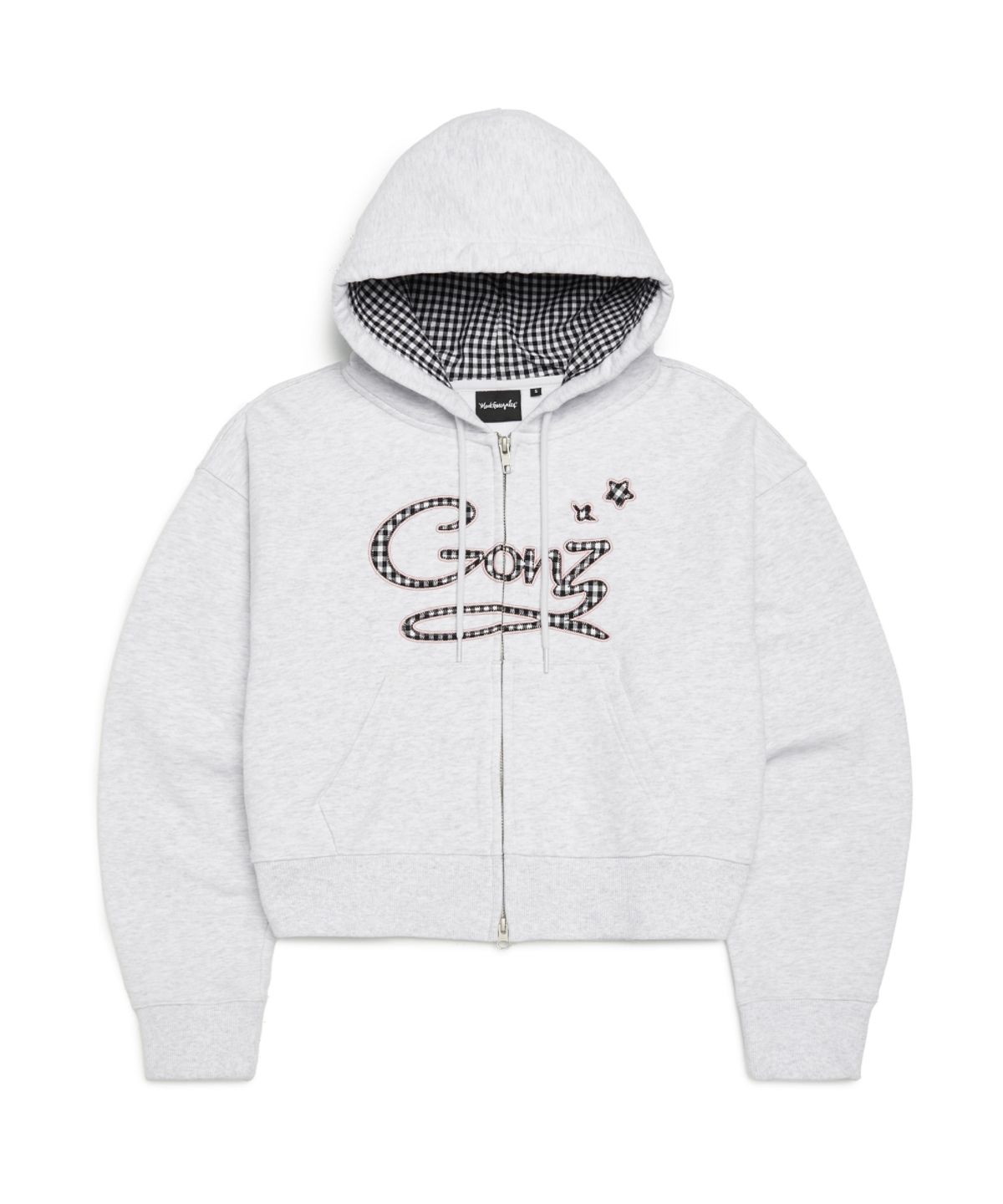 마크곤잘레스(MARK GONZALES) 우먼즈 GONZ 아플리케 크롭 후드 집업 - L/GREY