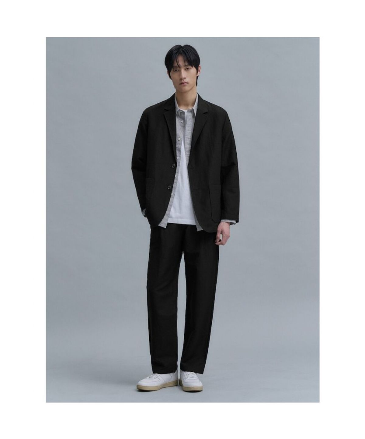 시프트지(SHIFT.G) Wool Linen Editor SetUp Jacket  Black