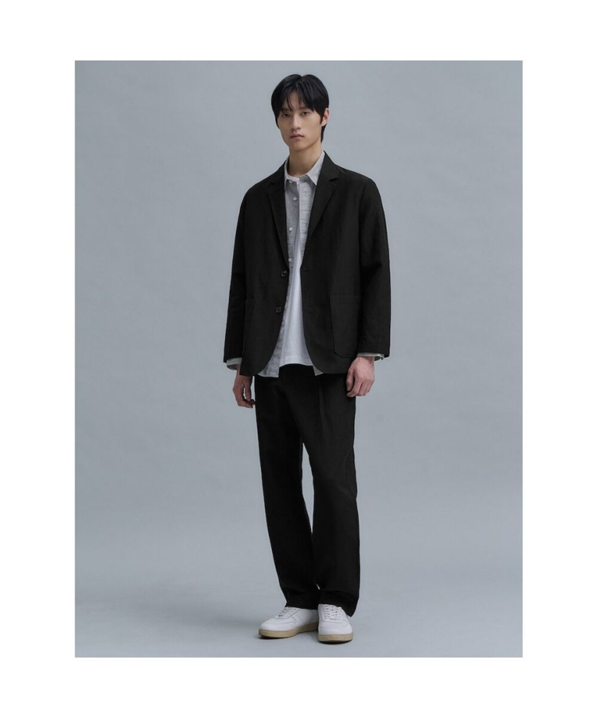 시프트지(SHIFT.G) Wool Linen Editor SetUp Jacket  Black