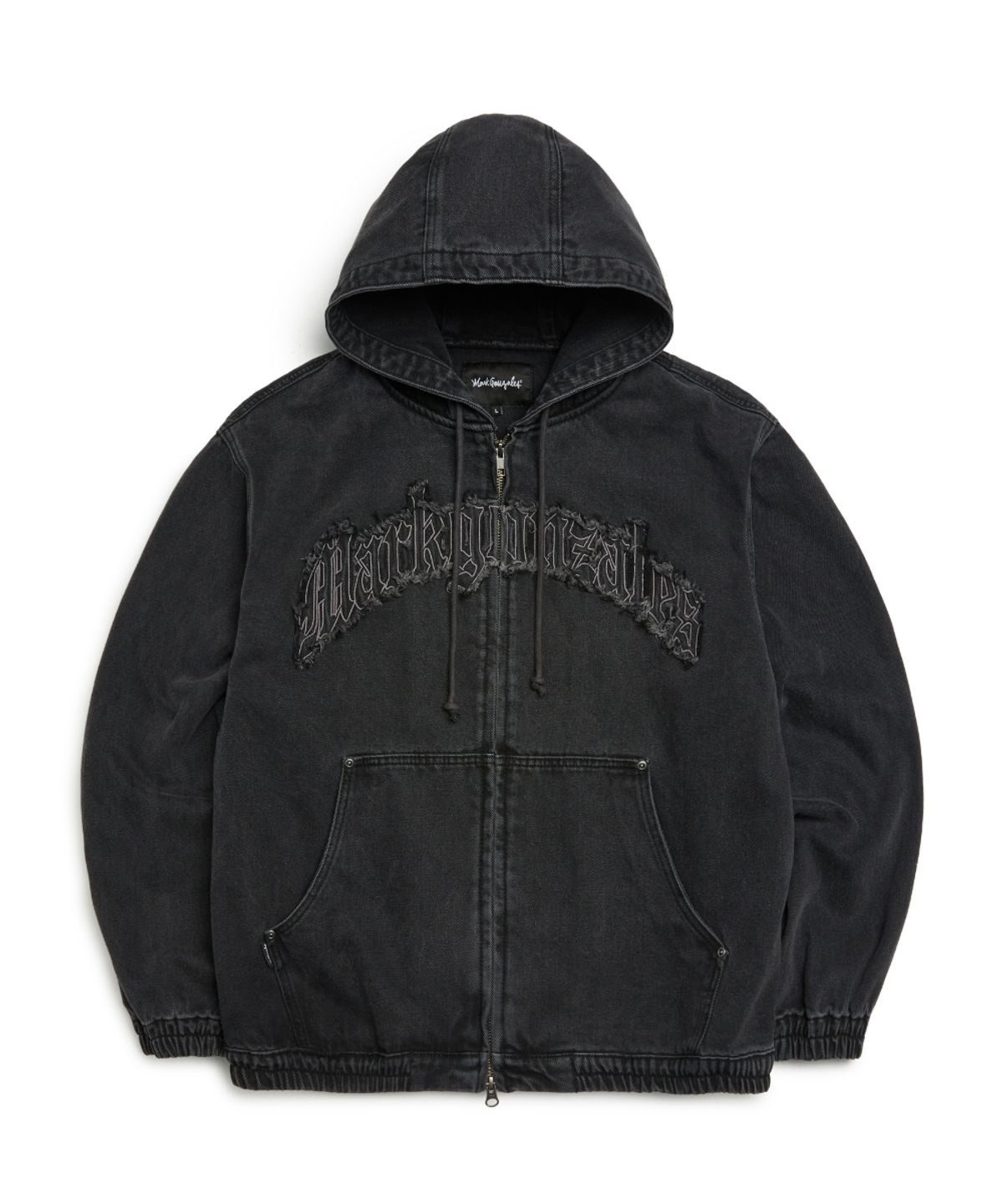 마크곤잘레스(MARK GONZALES) 고딕 아플리케 워시드 데님 후드 자켓 - BLACK