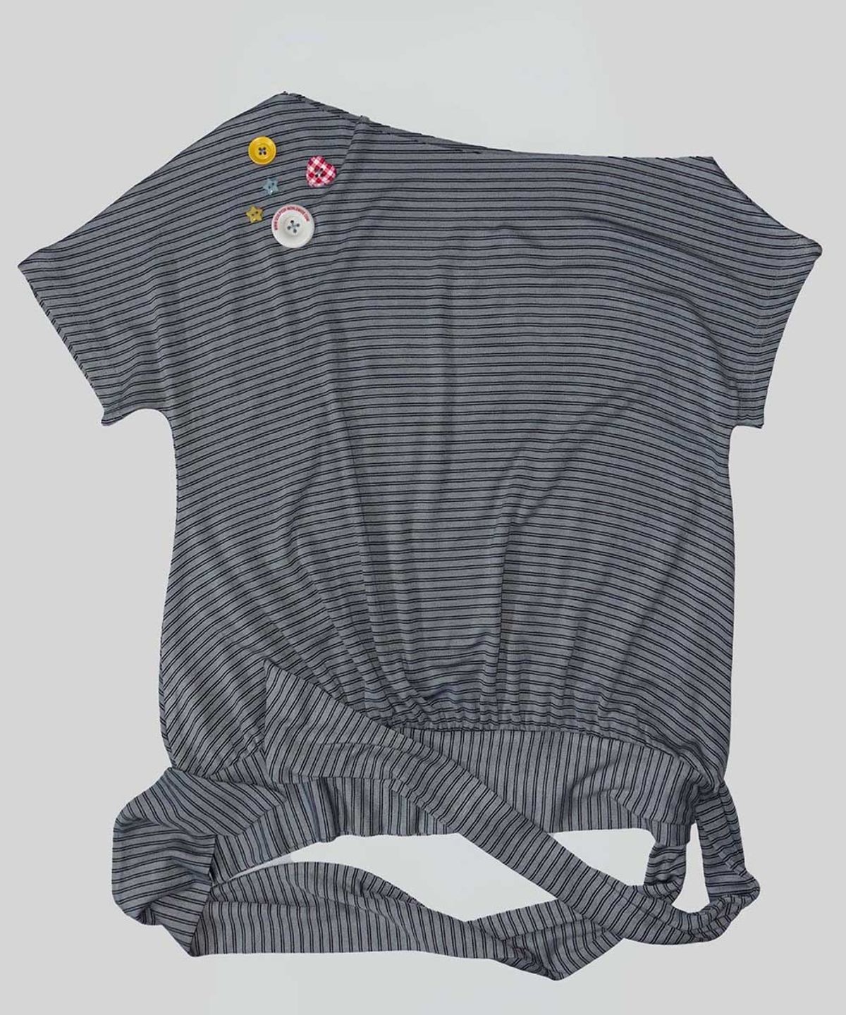 스컬프터(SCULPTOR) Off-Shoulder Button Tee Dusty Blue