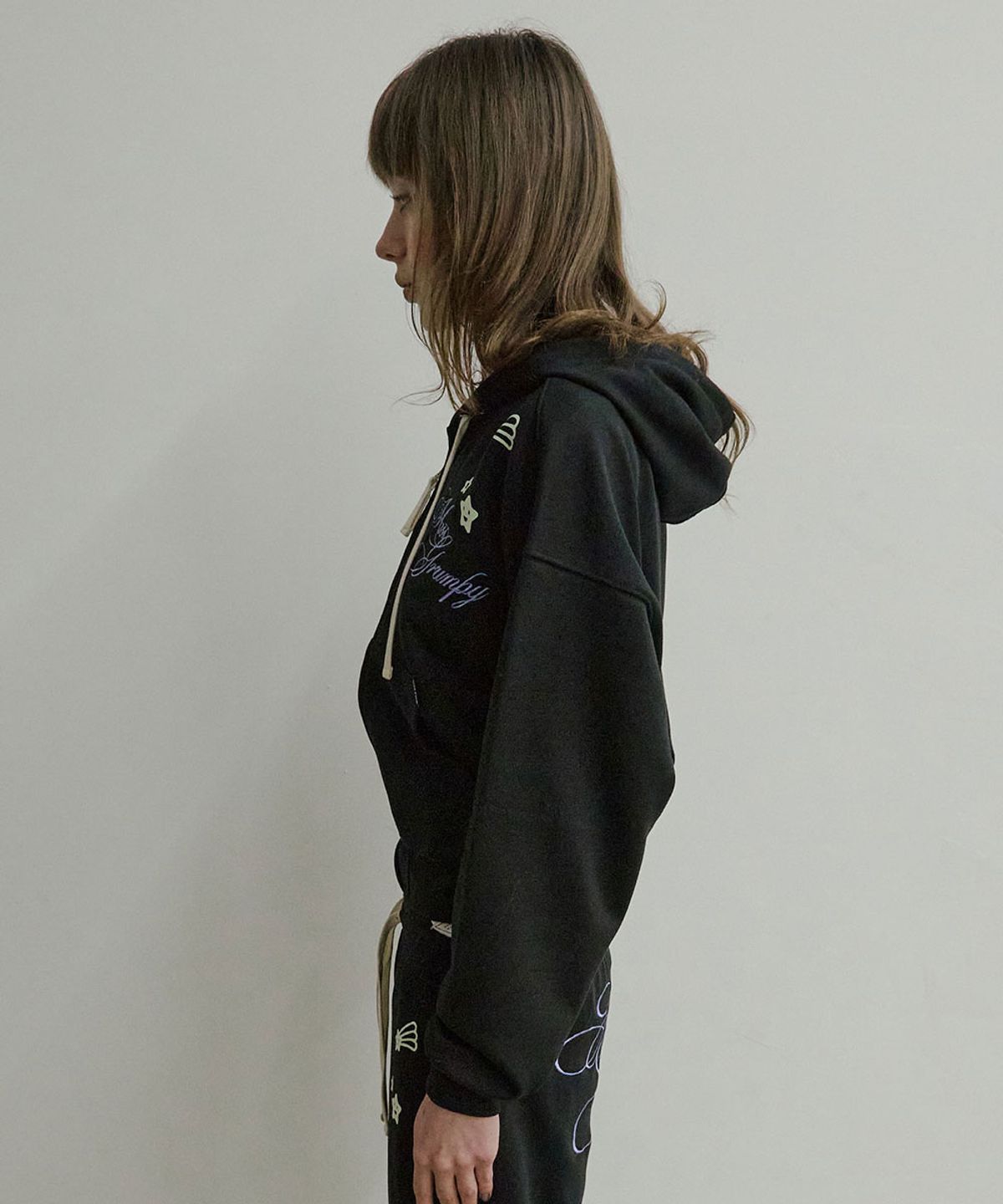 스컬프터(SCULPTOR) Glow In The Dark Zip-Up Hoodie Black