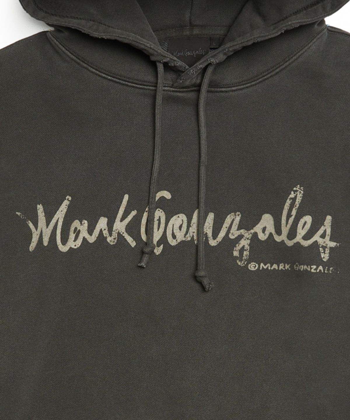 마크곤잘레스(MARK GONZALES) 디스트로이드 피그먼트 스웨트 후디 - BLACK