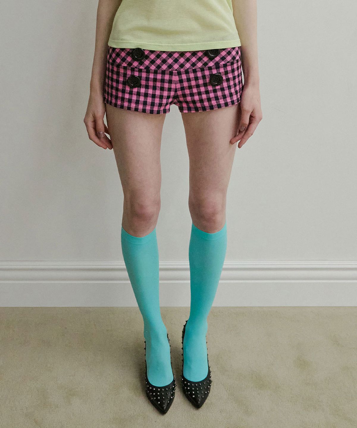 스컬프터(SCULPTOR) New Emo Gingham Micro Shorts Pink