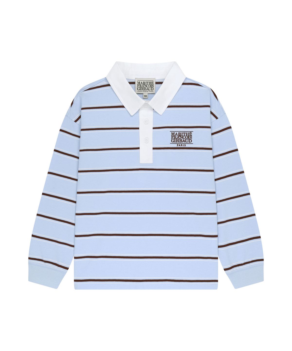 마리떼 키즈(MARITHÉ KIDS) KIDS COLLAR STRIPE LONG SLEEVE TEE light blue