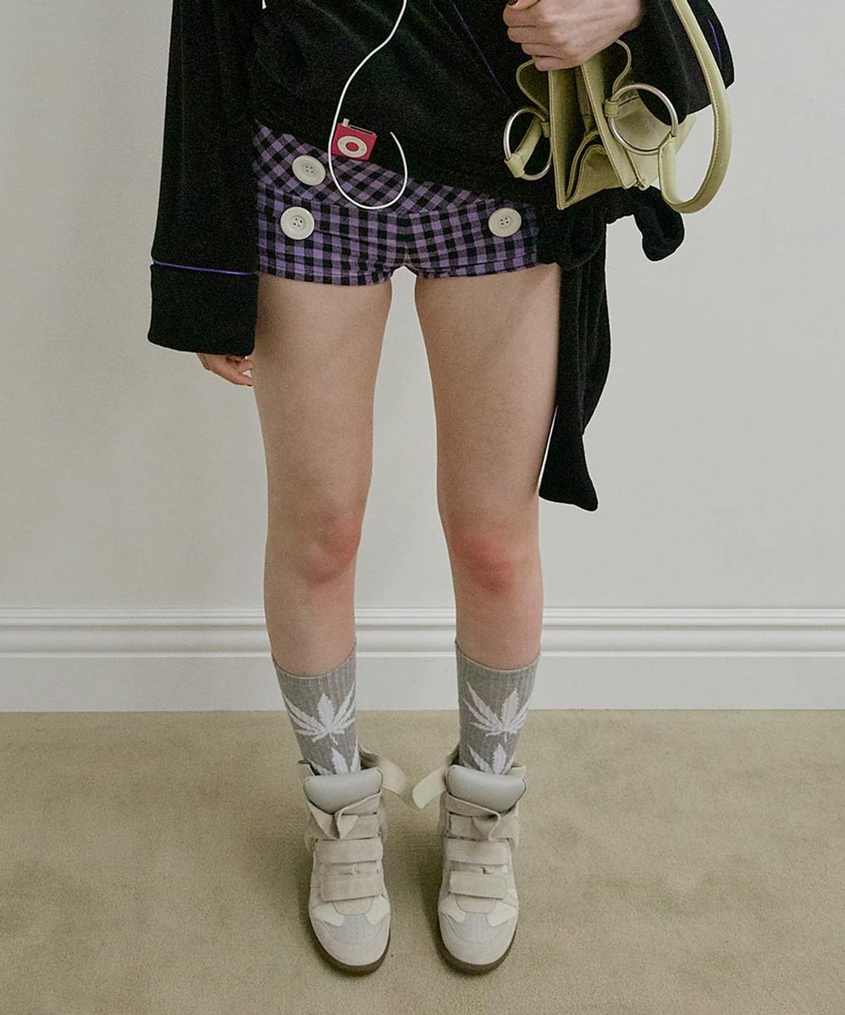 스컬프터(SCULPTOR) New Emo Gingham Micro Shorts Purple