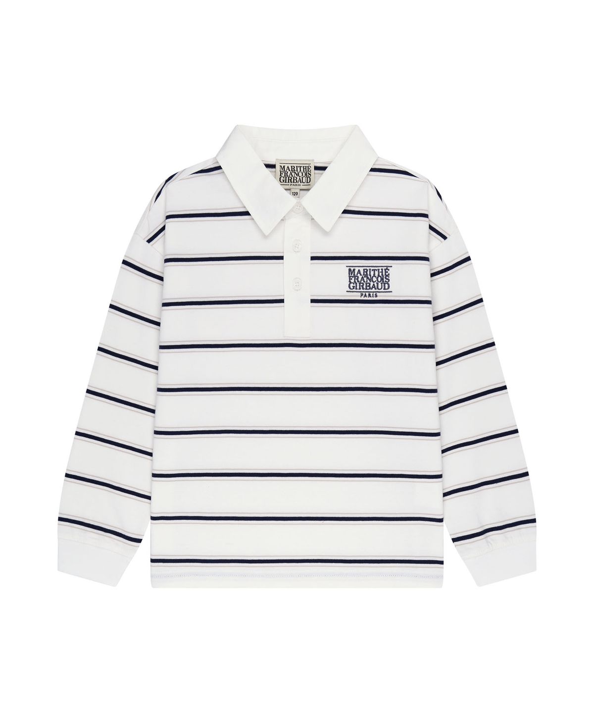 마리떼 키즈(MARITHÉ KIDS) KIDS COLLAR STRIPE LONG SLEEVE TEE ivory