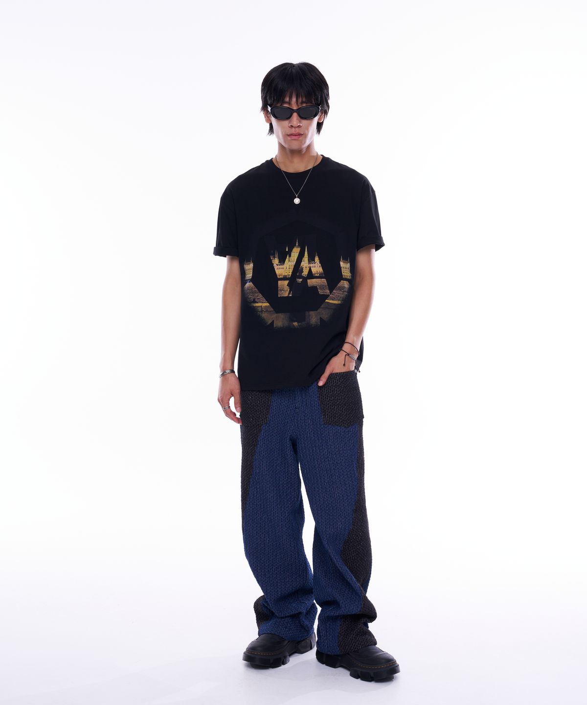 윤 애(YOON AE) Mezzotint Scenery T-Shirt (Black)