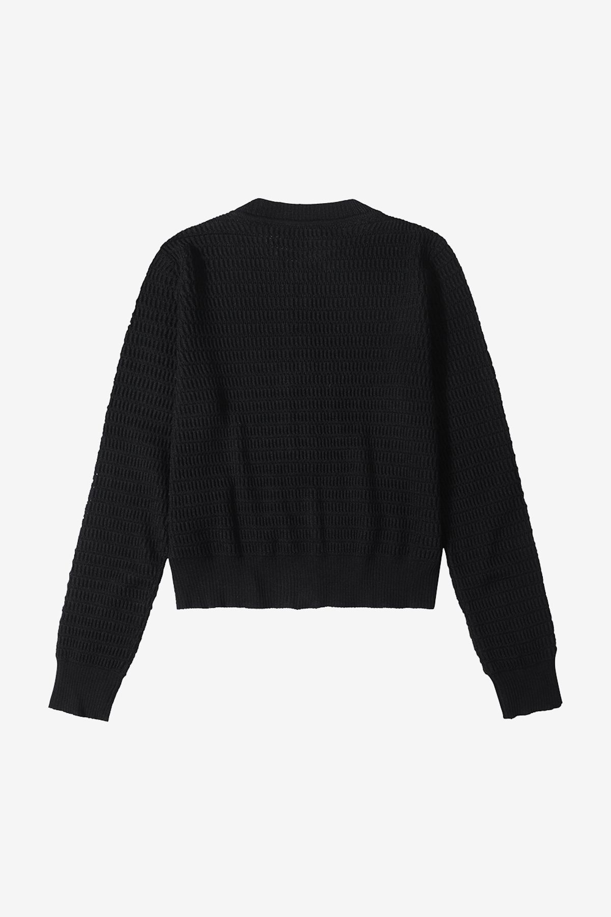 르몽생미셸(LE MONT ST MICHEL) GURON-FANCY STITCH CARDIGAN_Black