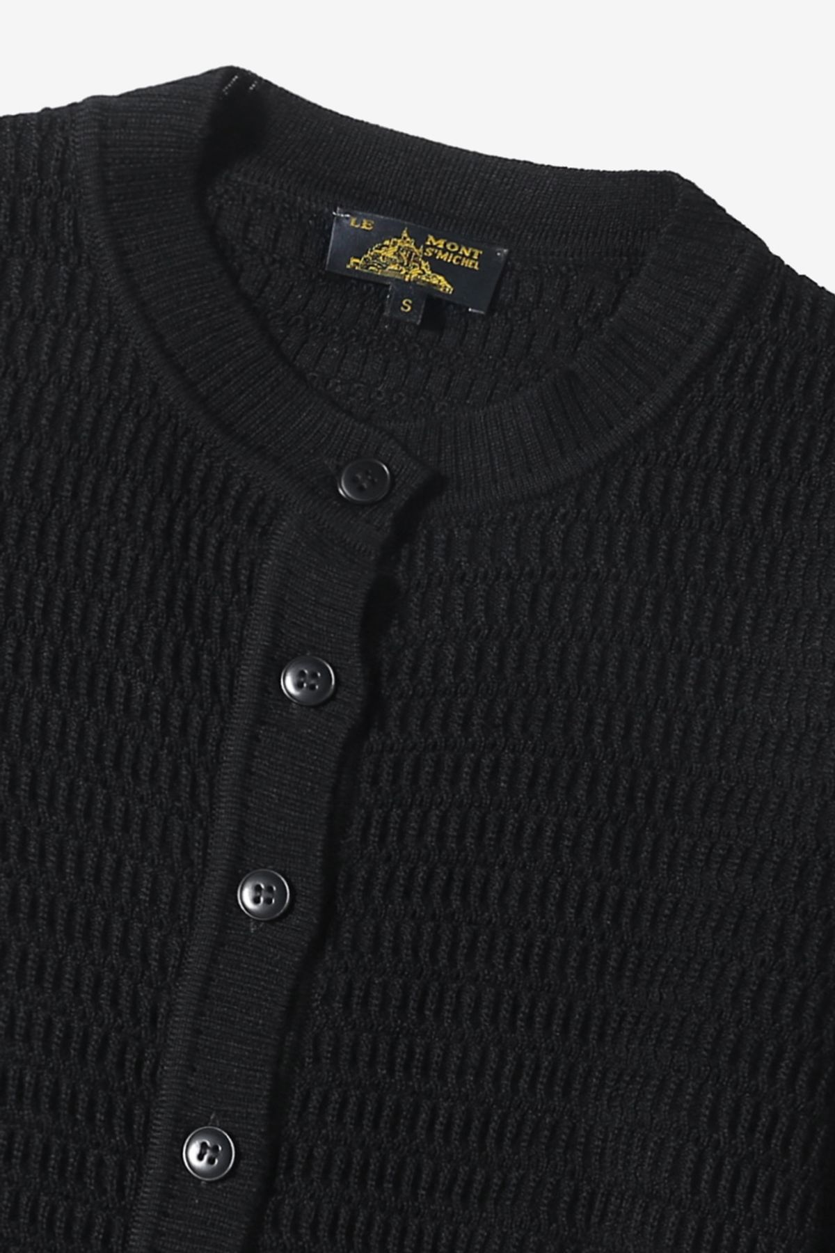 르몽생미셸(LE MONT ST MICHEL) GURON-FANCY STITCH CARDIGAN_Black